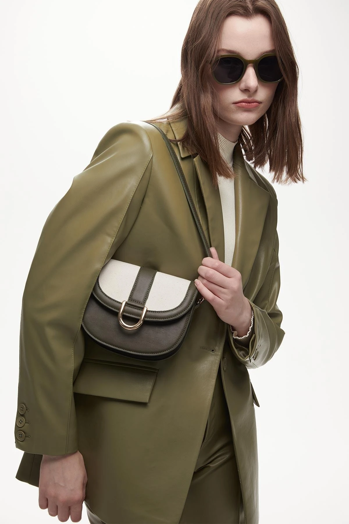 CANVAS DETAILED BUCKLE BAG KHAKI CANVAS DETAILED BUCKLE BAG KHAKI