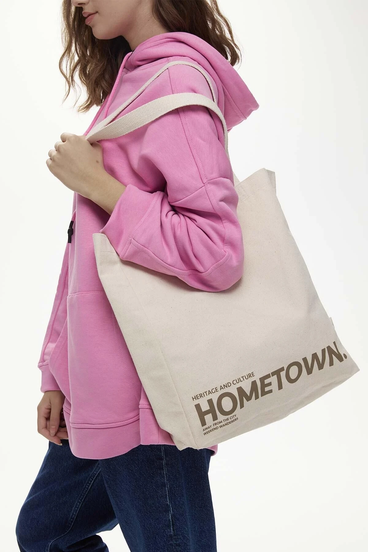 PRINTED BELLOWS TOW BAG HOMETOWN BROWN PRINTED BELLOWS TOW BAG HOMETOWN BROWN