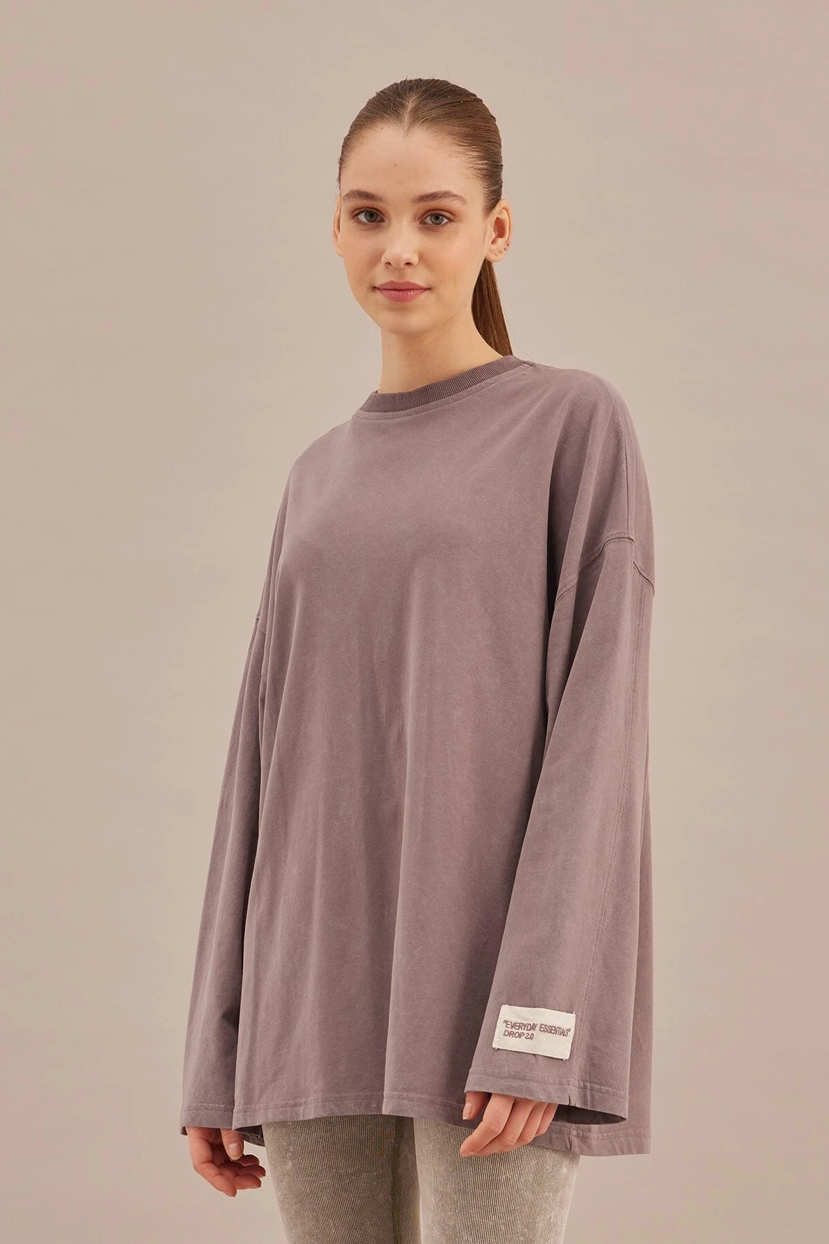 PALE EFFECT OVERSIZED SWEATSHIRT LAVENDER PALE EFFECT OVERSIZED SWEATSHIRT LAVENDER