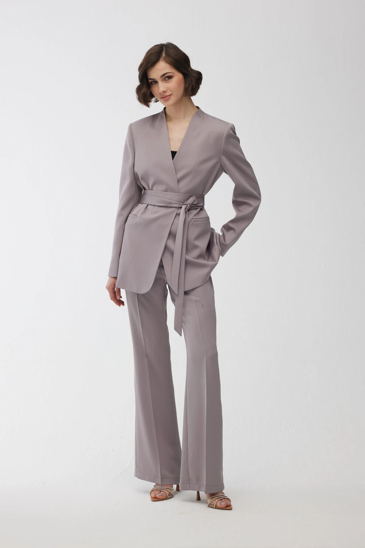 SATIN SPANISH TROUSERS GRAY SATIN SPANISH TROUSERS GRAY