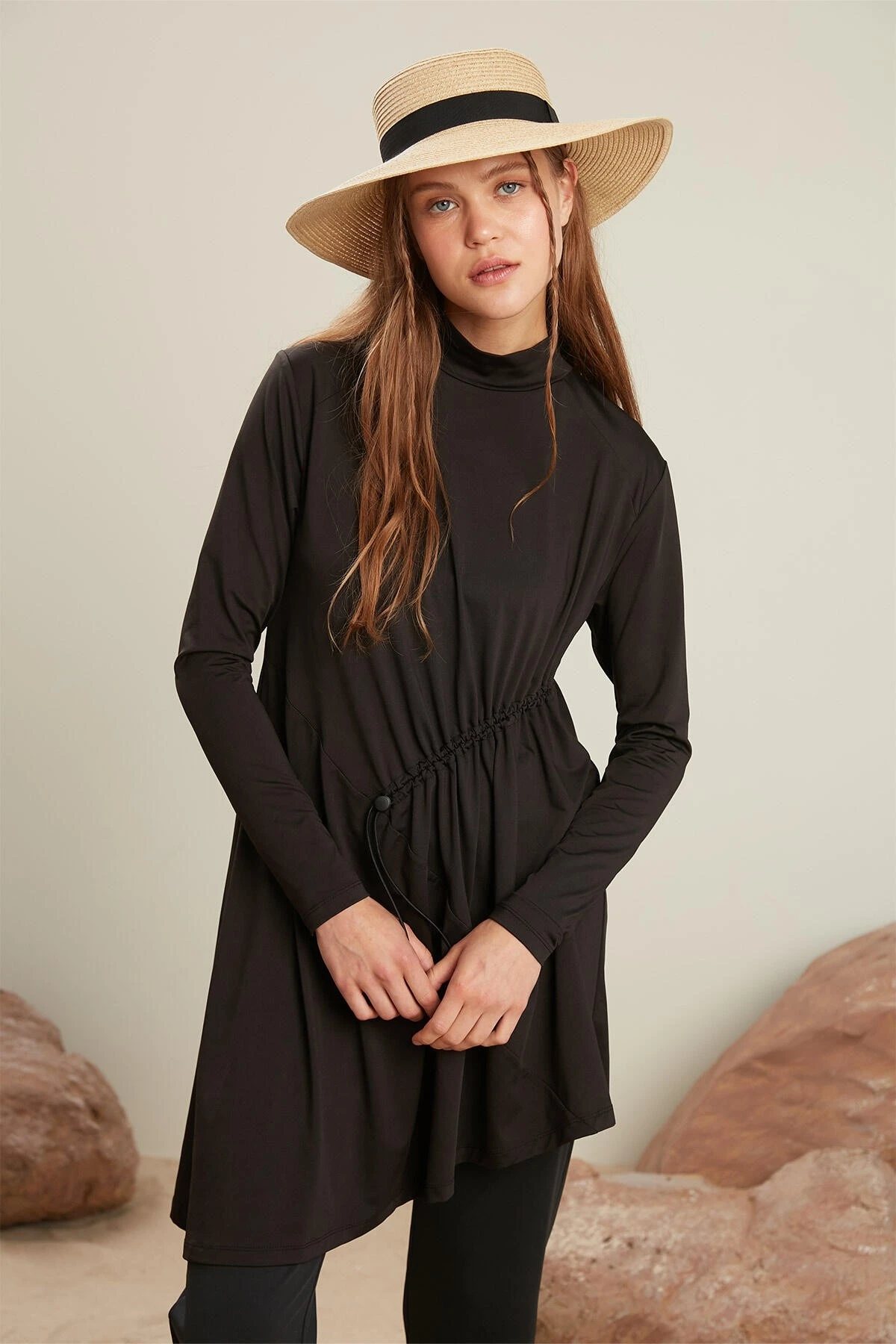 STOPERLİ MAYO TUNİK SİYAH
