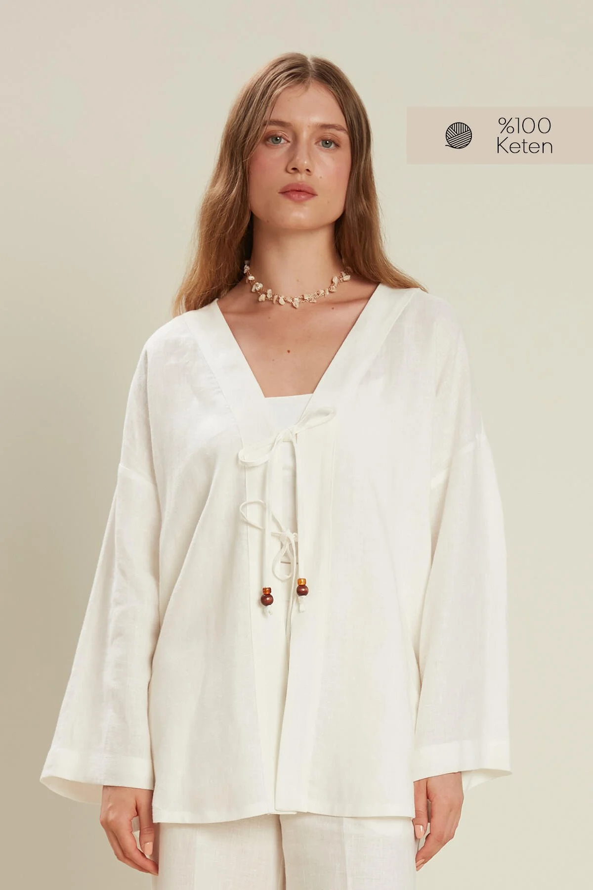 LINEN KIMONO ECRU LINEN KIMONO ECRU