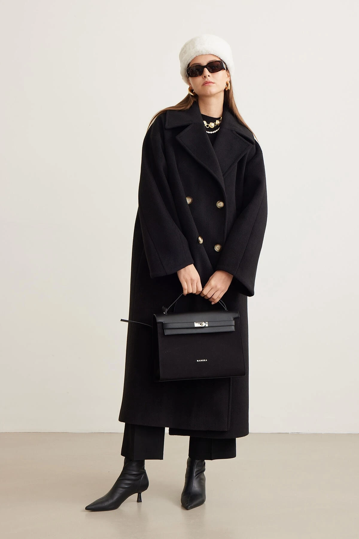 ALEXA PREMIUM DOUBLE-BREASTED COAT BLACK 