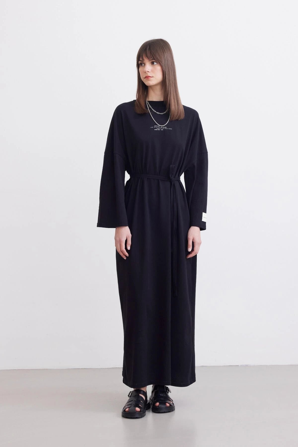 OVERSIZED LONG COMFORTABLE DRESS BLACK OVERSIZED LONG COMFORTABLE DRESS BLACK