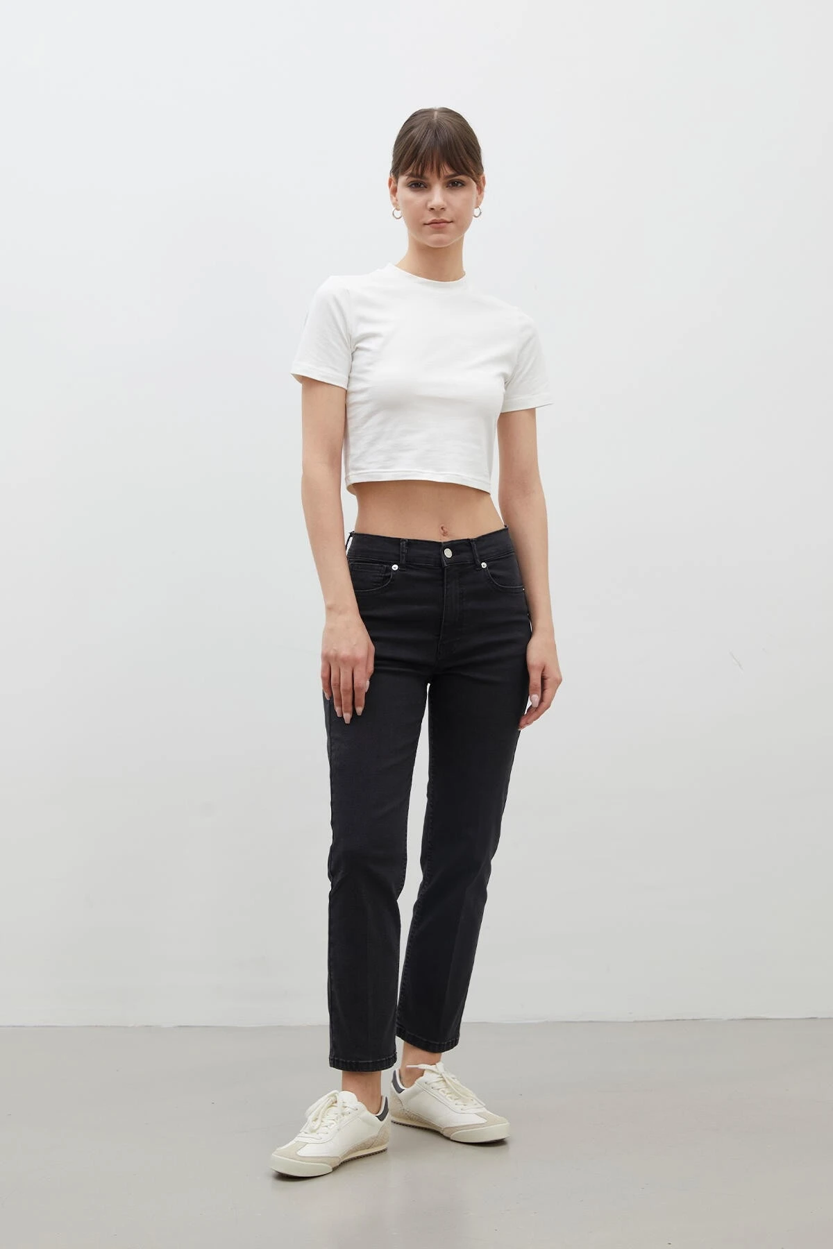 BOOTCUT FIT DENIM TROUSERS BLACK BOOTCUT FIT DENIM TROUSERS BLACK