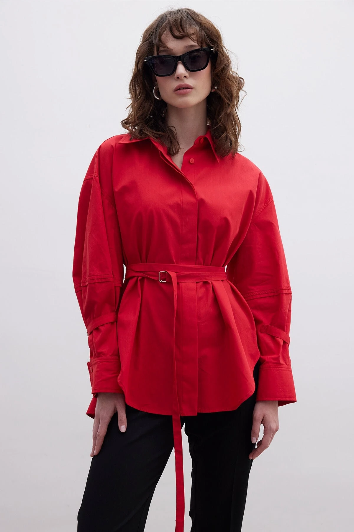 BELT DETAIL SHIRT RED BELT DETAIL SHIRT RED