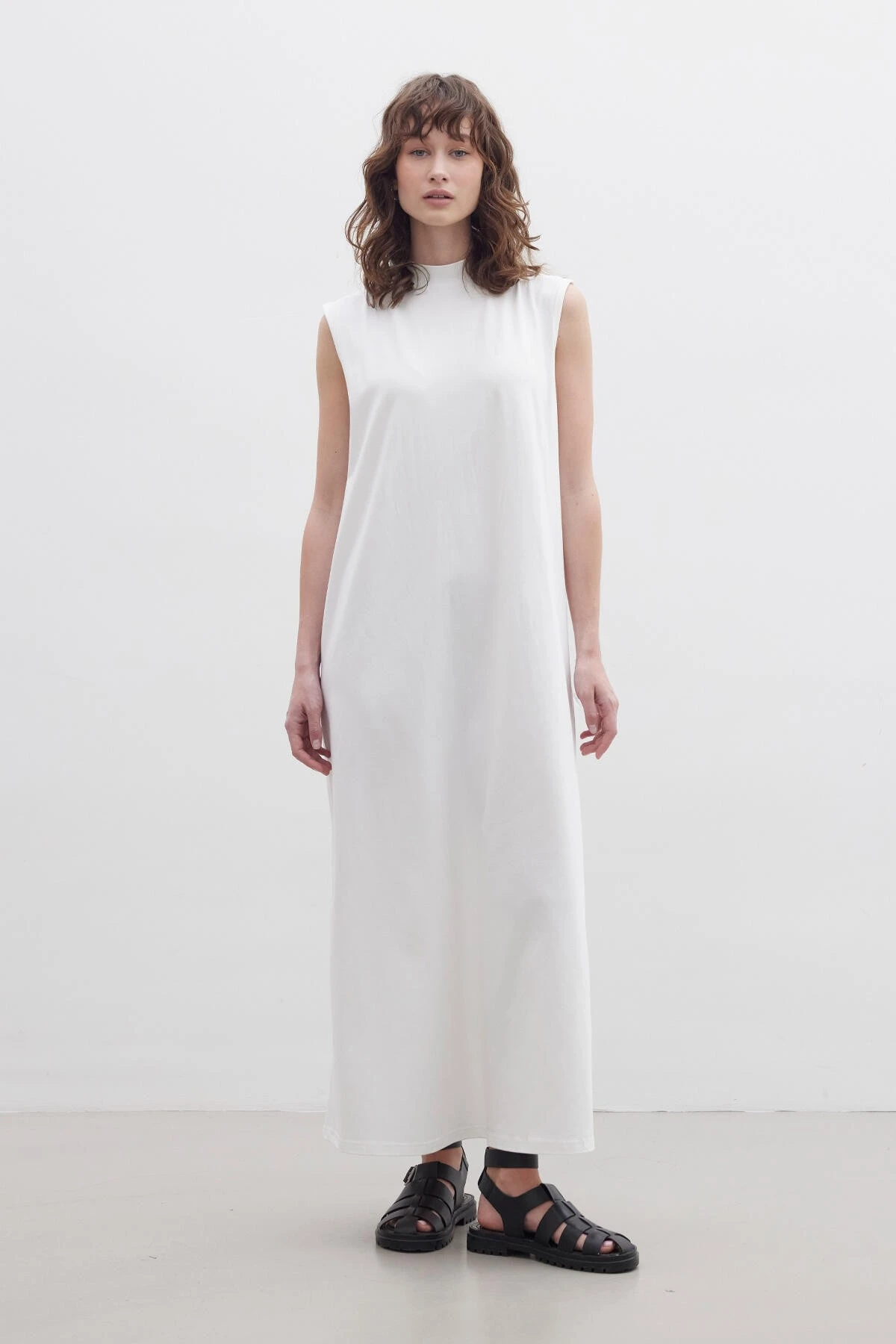 KNITTED LINING DRESS ECRU