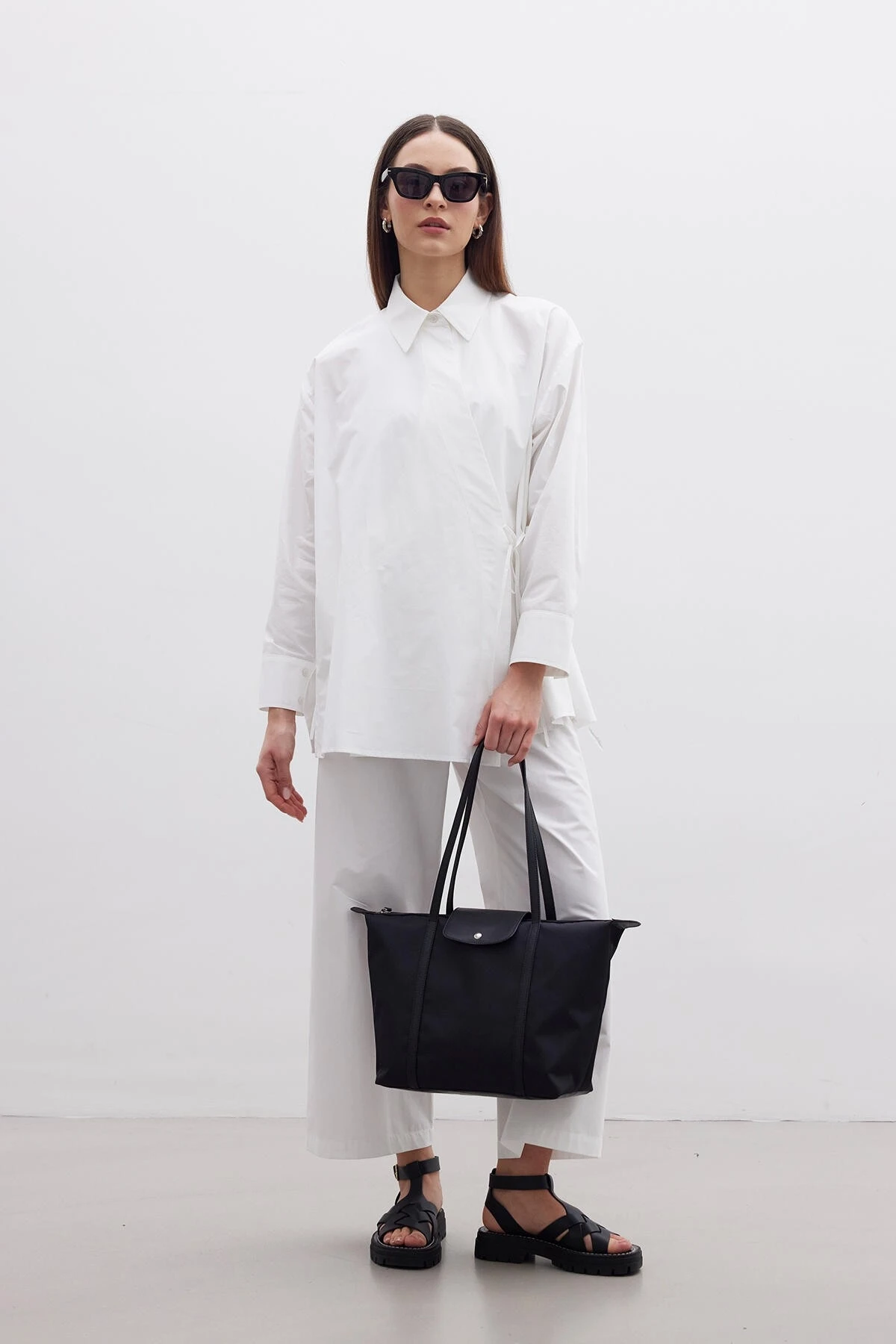 DOUBLE-BREASTED CLOSURE PREMIUM SHIRT ECRU 