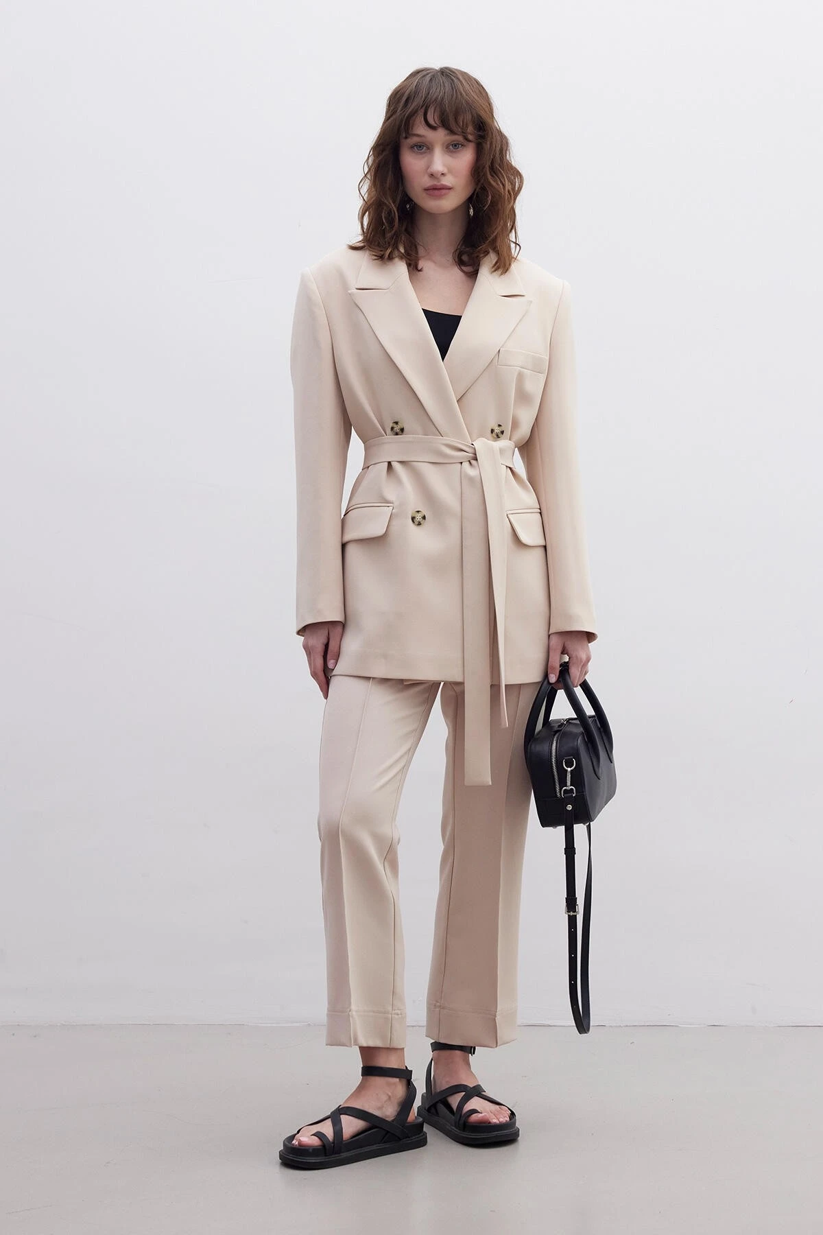 DÜZ KESİM KUMAŞ PANTOLON NUDE