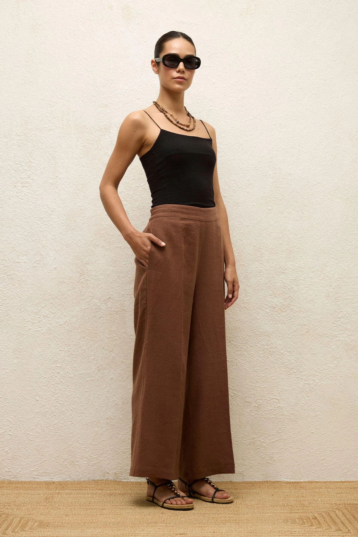 IRONING LINEN TROUSERS BROWN IRONING LINEN TROUSERS BROWN