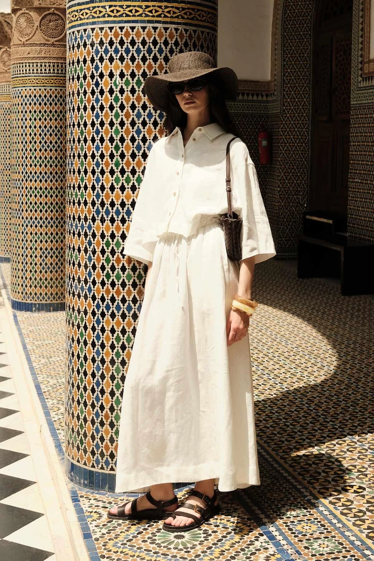 BOL KESİM KETEN ETEK EKRU