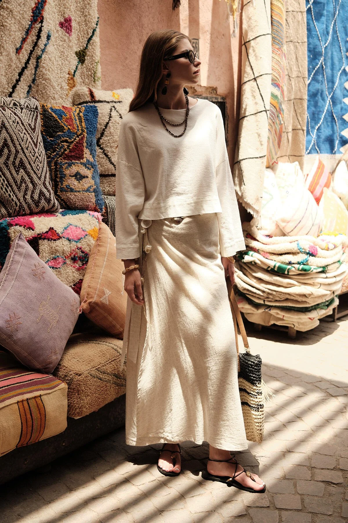 PAMUKLU BAĞLAMALI KRUVAZE ETEK NATURAL