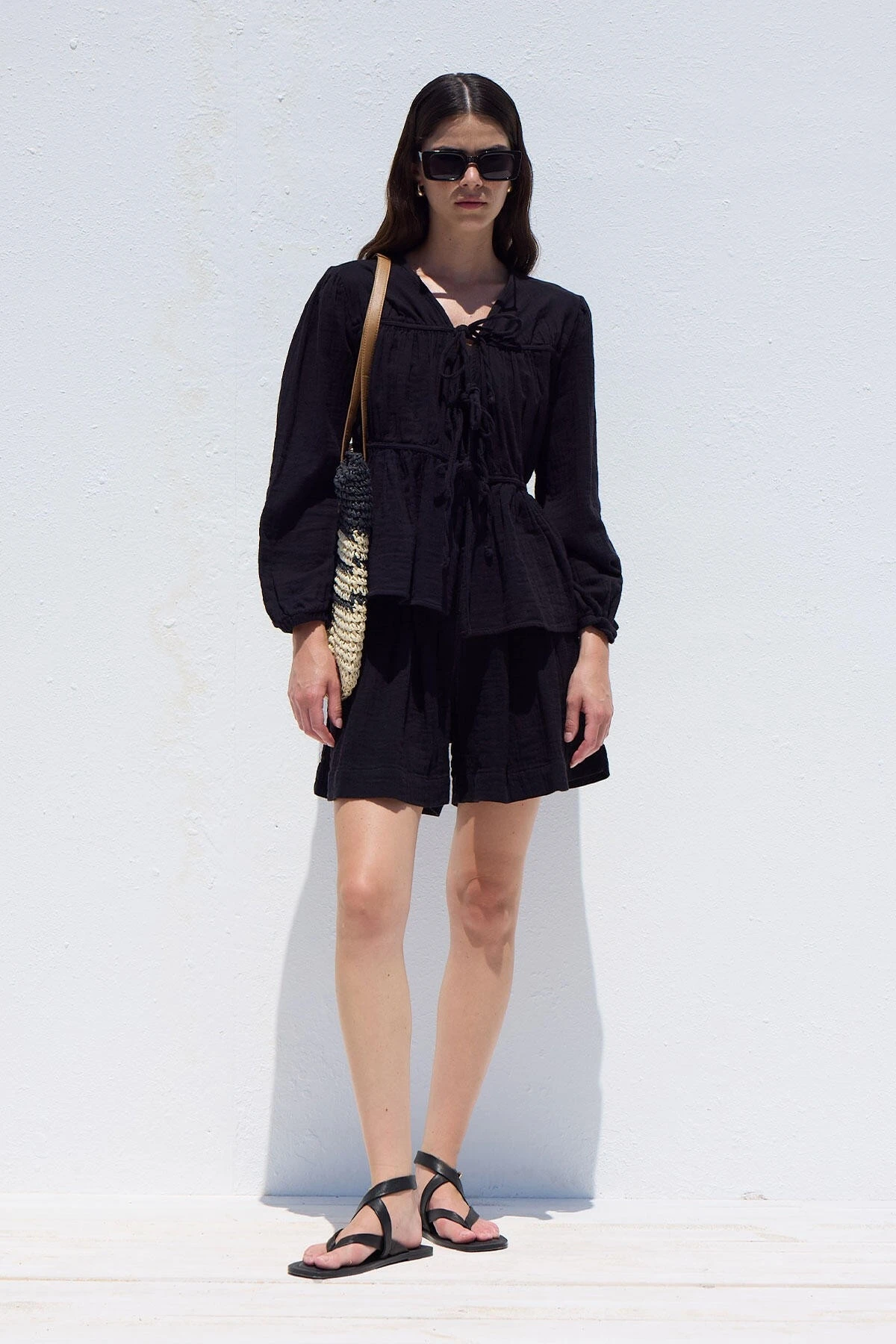 MÜSLİN RAHAT ŞORT SİYAH