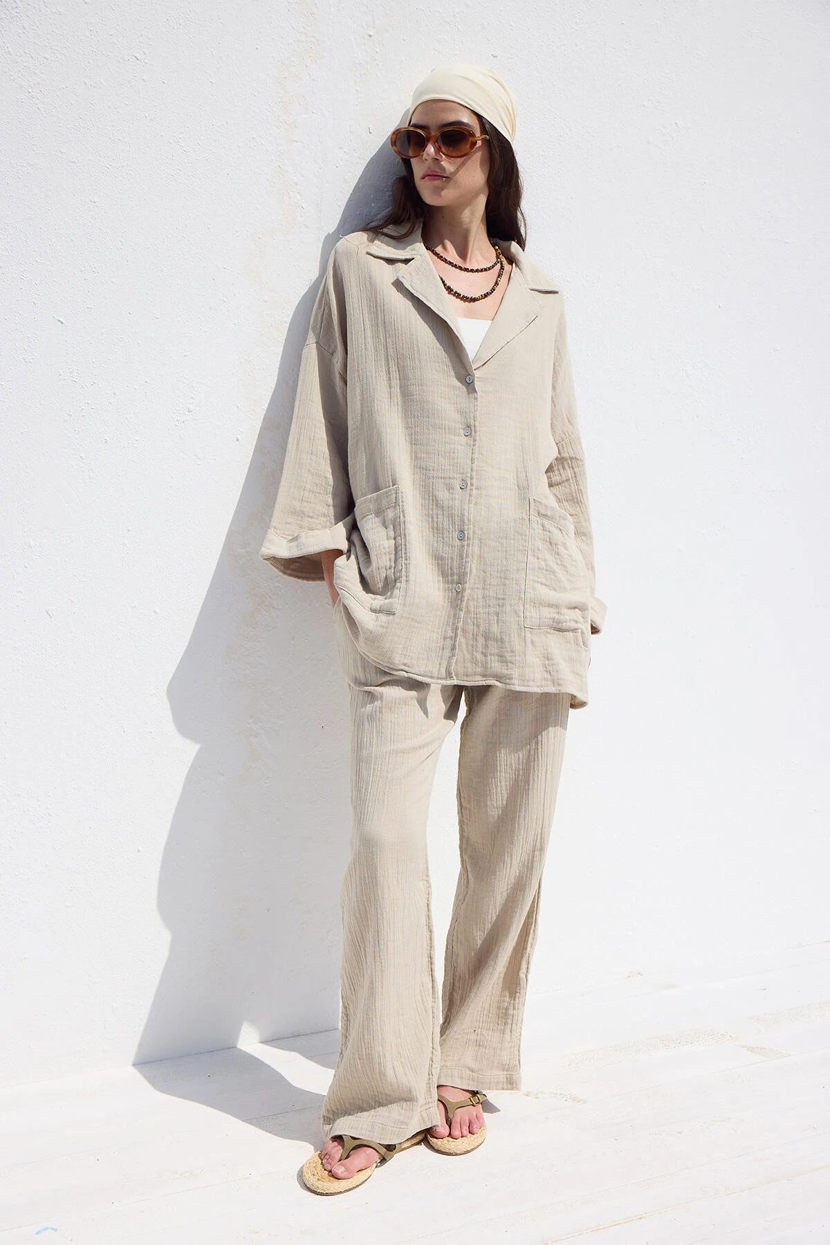 MUSLIN COZY TROUSERS SAND MUSLIN COZY TROUSERS SAND