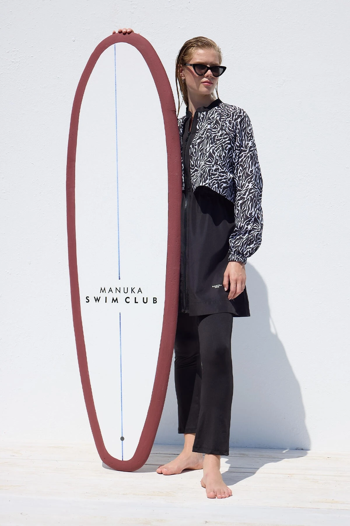 RÜZGARLIKLI 3'LÜ TESETTÜR MAYO TAKIMI ZEBRA