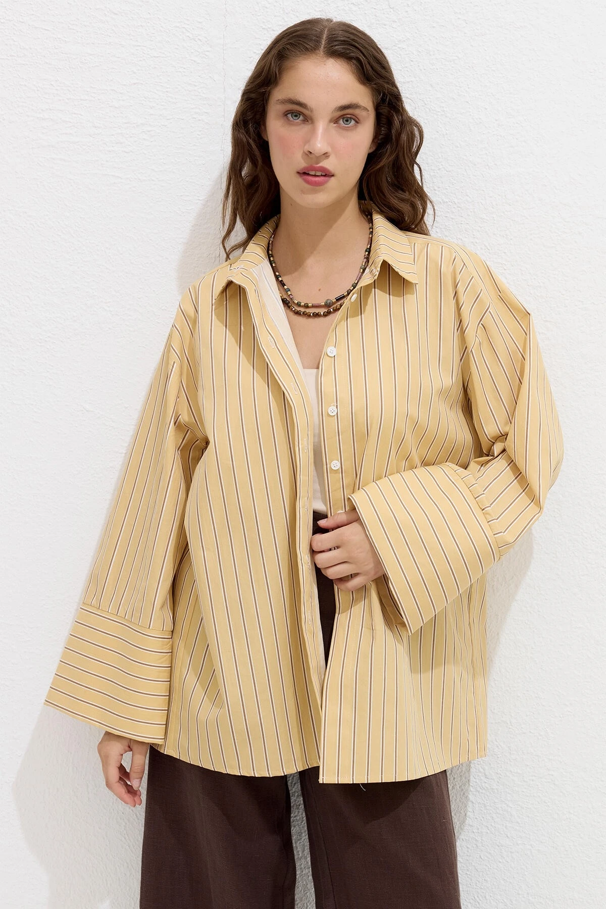 STRIPED COTTON SHIRT YELLOW STRIPED STRIPED COTTON SHIRT YELLOW STRIPED