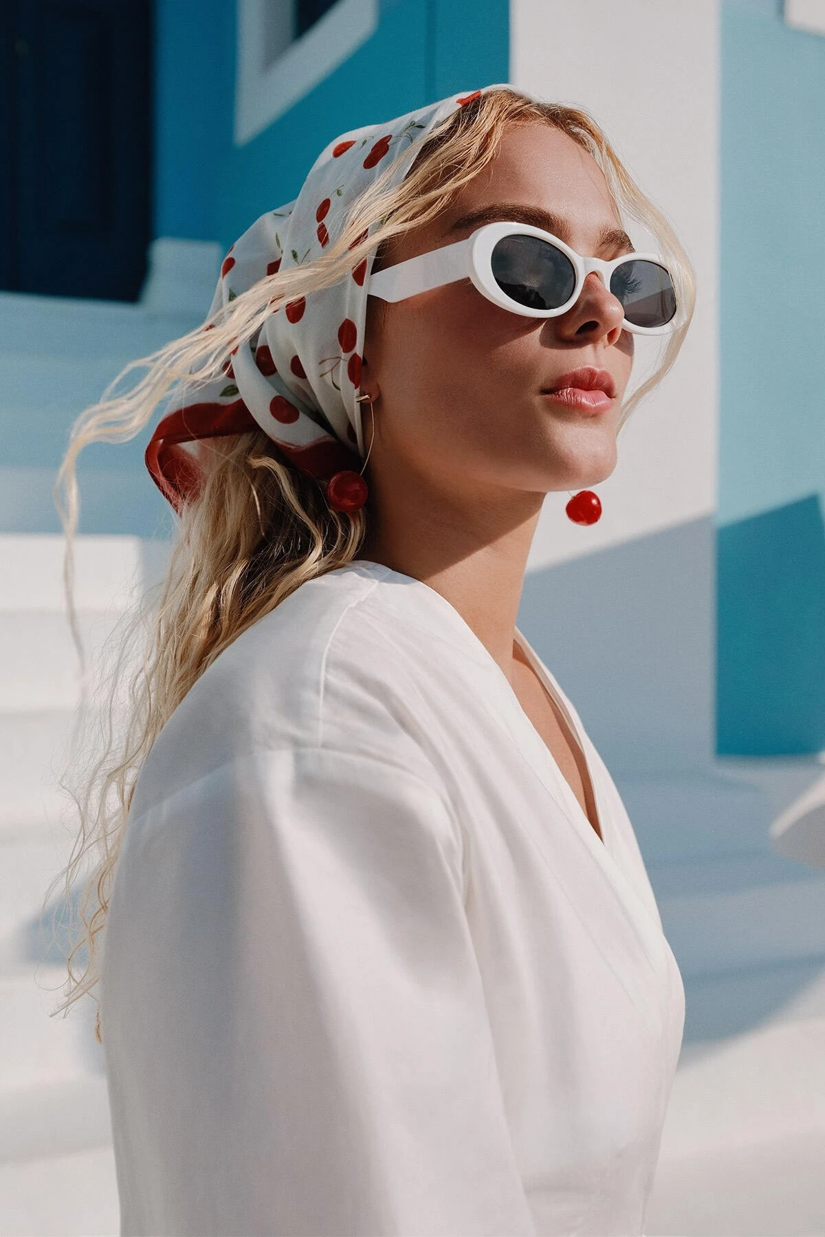 DESENLİ PAMUKLU FULAR CHERRY DESENLİ PAMUKLU FULAR CHERRY