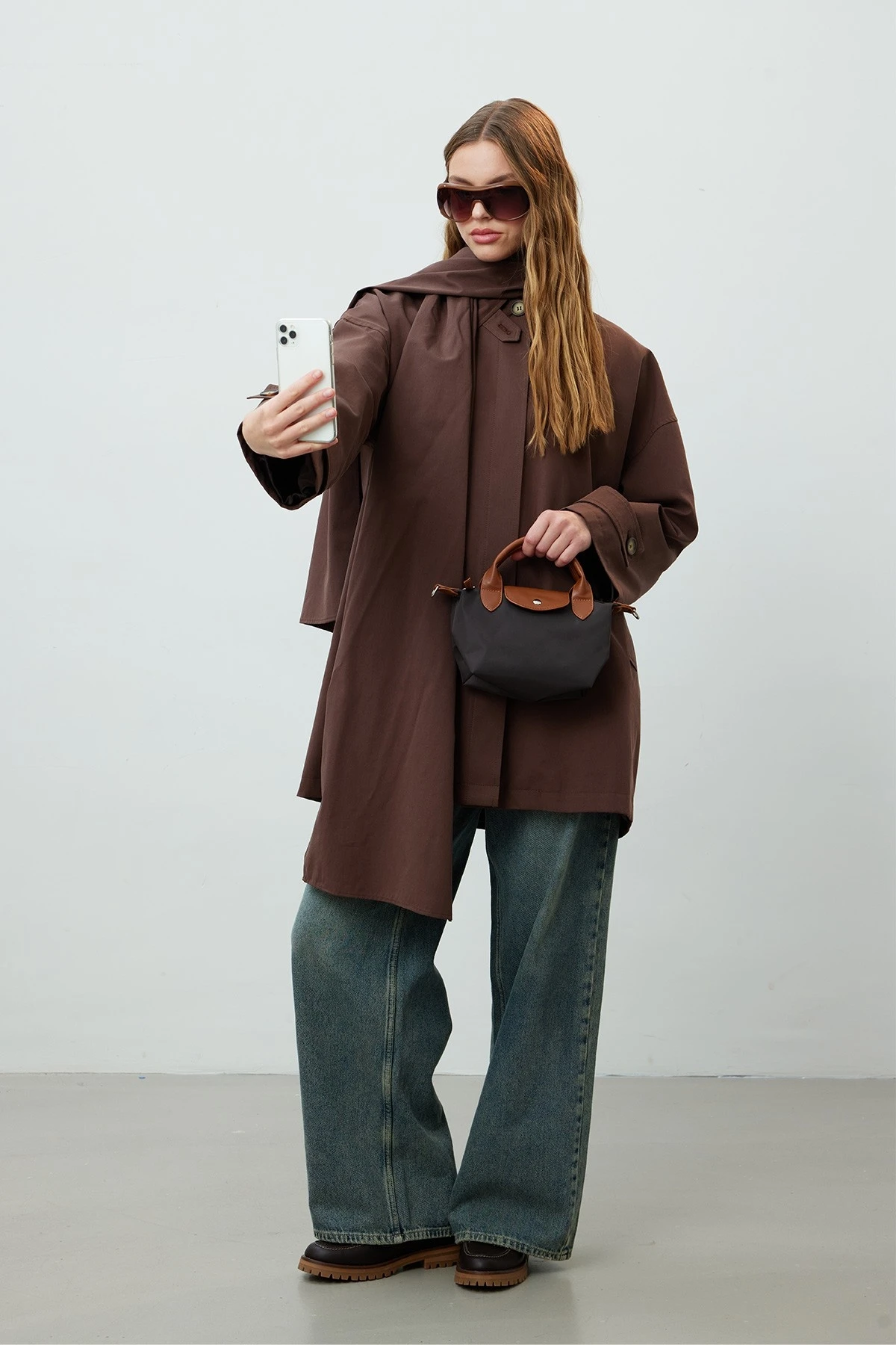 STOKHOLM SHAWL DETAILED OVERSIZE TRENCH COAT BROWN STOKHOLM SHAWL DETAILED OVERSIZE TRENCH COAT BROWN