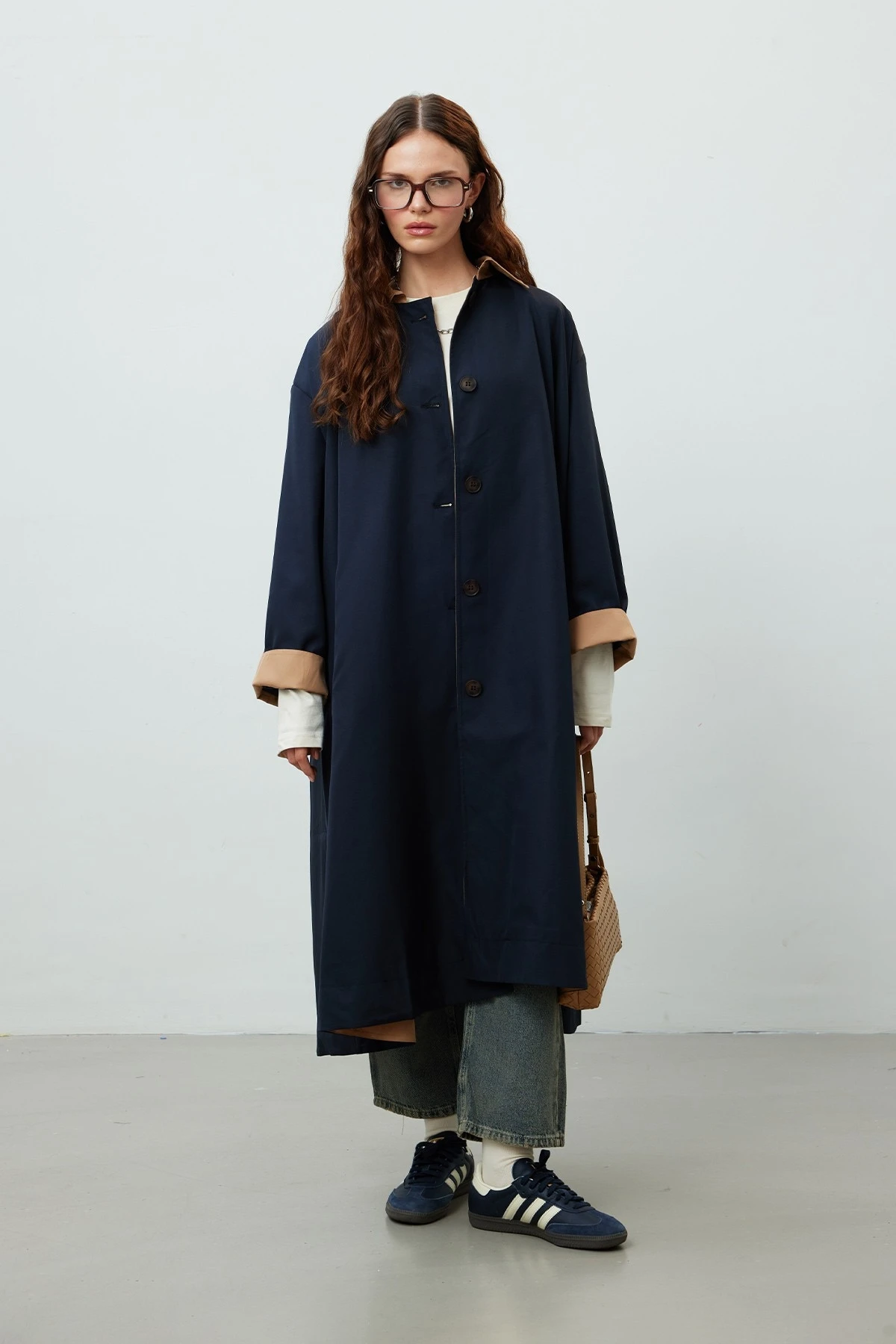 MILANO OVERSIZE TRENÇKOT LACİVERT