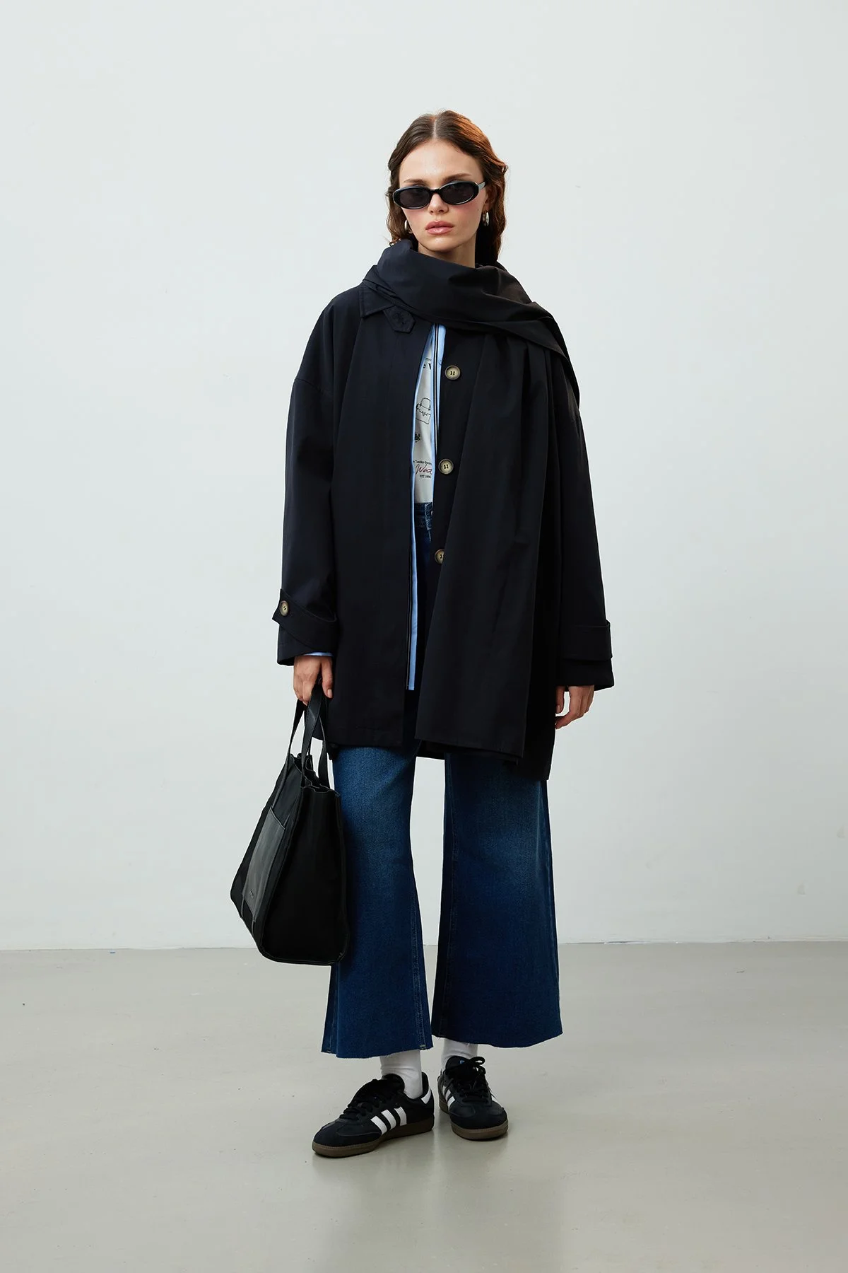 STOKHOLM SHAWL DETAILED OVERSIZE TRENCH COAT BLACK STOKHOLM SHAWL DETAILED OVERSIZE TRENCH COAT BLACK