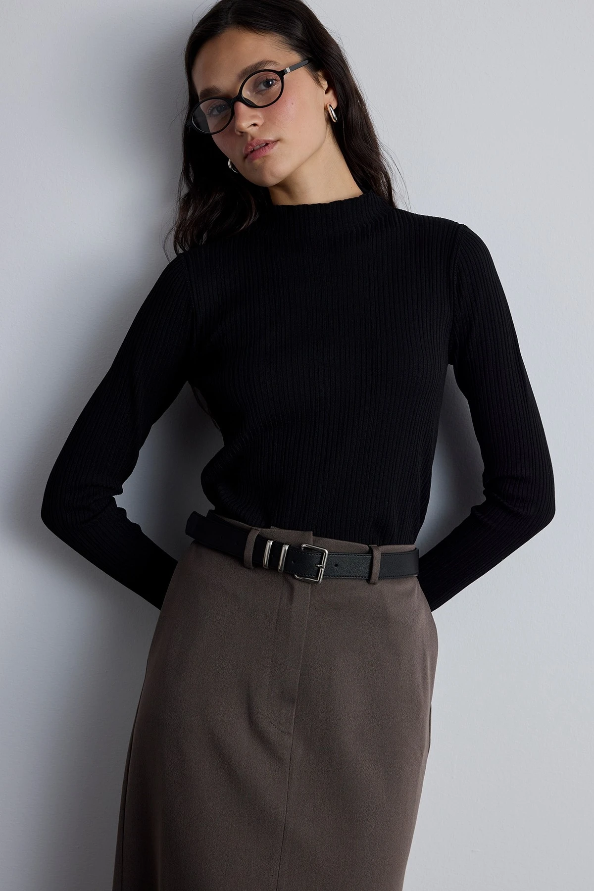 BASIC SQUARE BUCKLE LEATHER BELT BLACK BASIC SQUARE BUCKLE LEATHER BELT BLACK