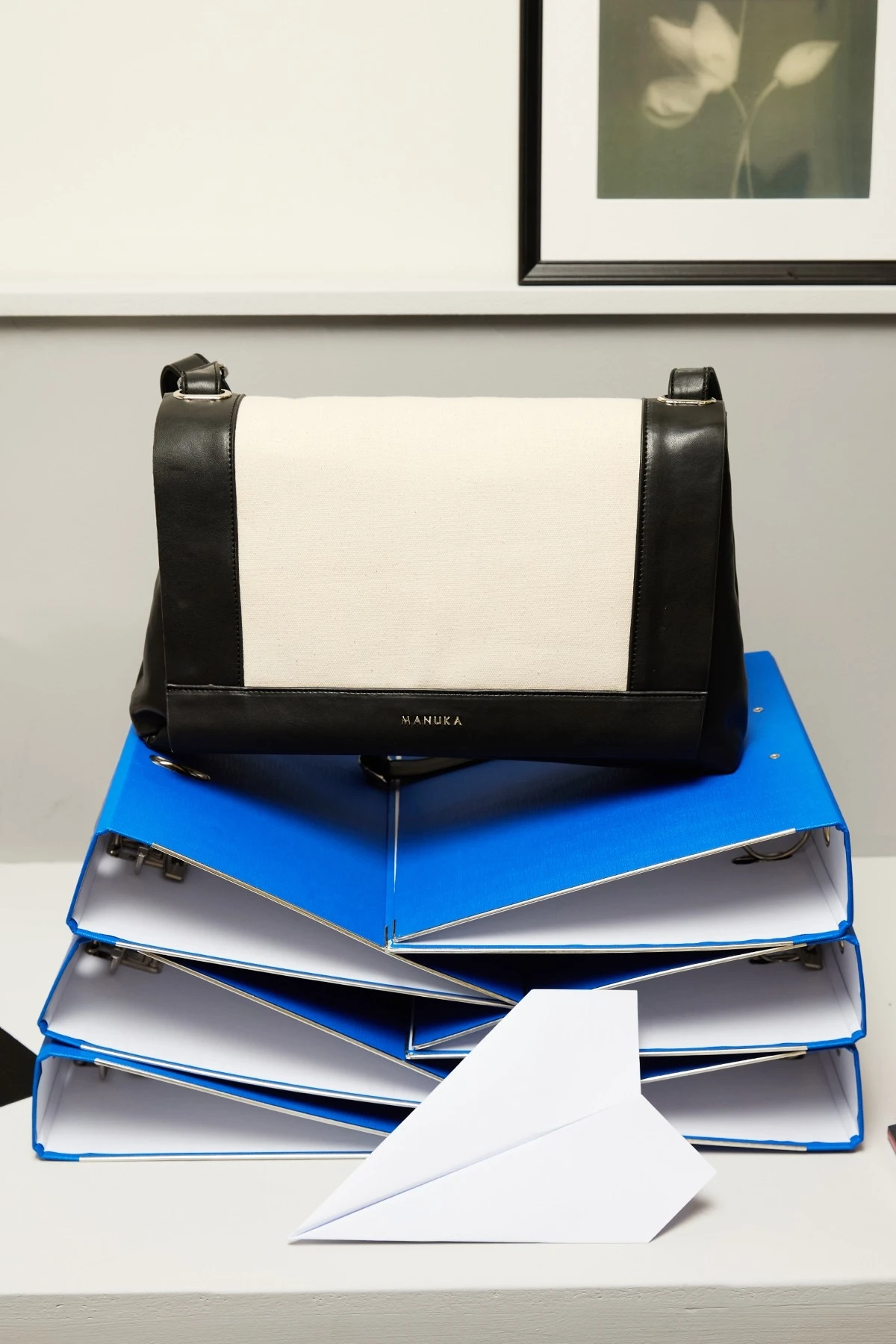 CANVAS LEATHER COVER BAG BEIGE