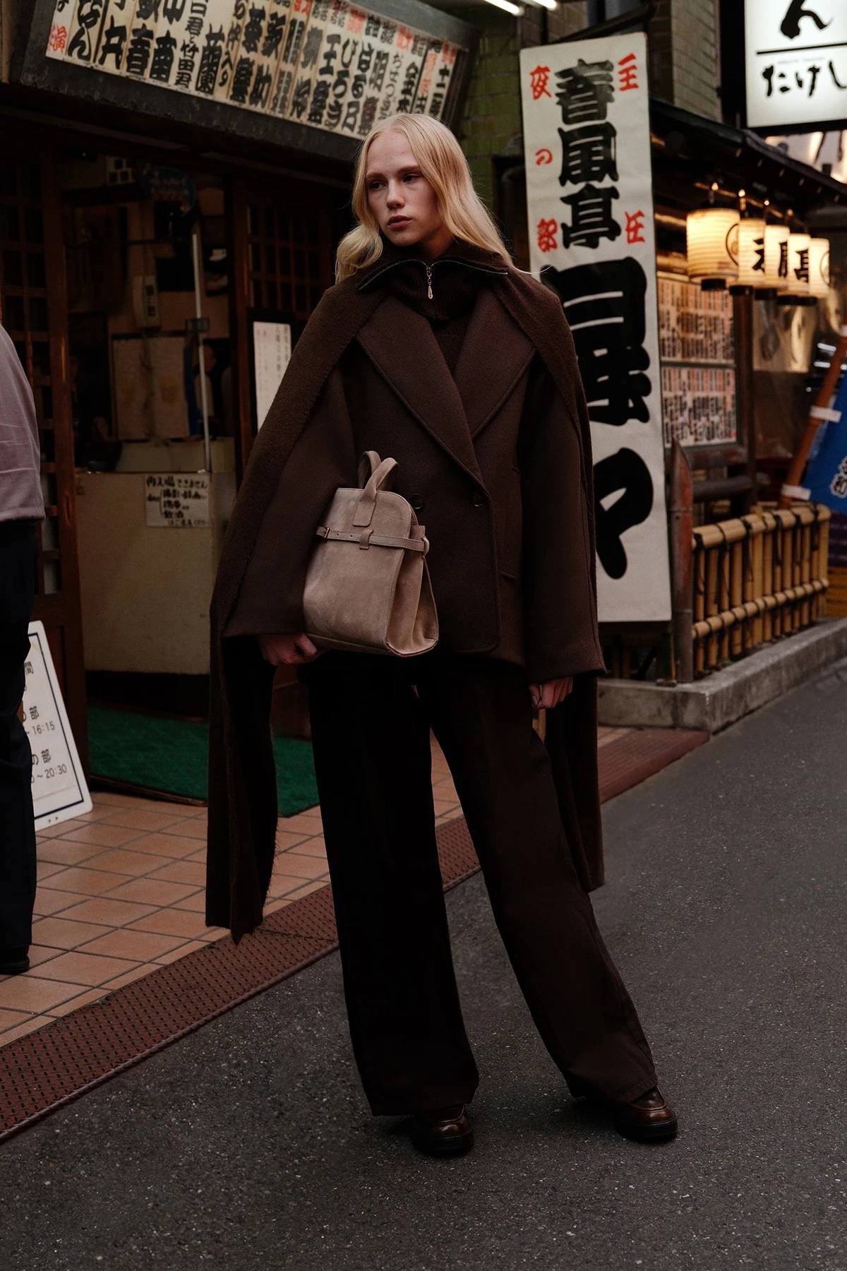 ITALIAN CACHET DOUBLE-BREASTED COAT BROWN ITALIAN CACHET DOUBLE-BREASTED COAT BROWN
