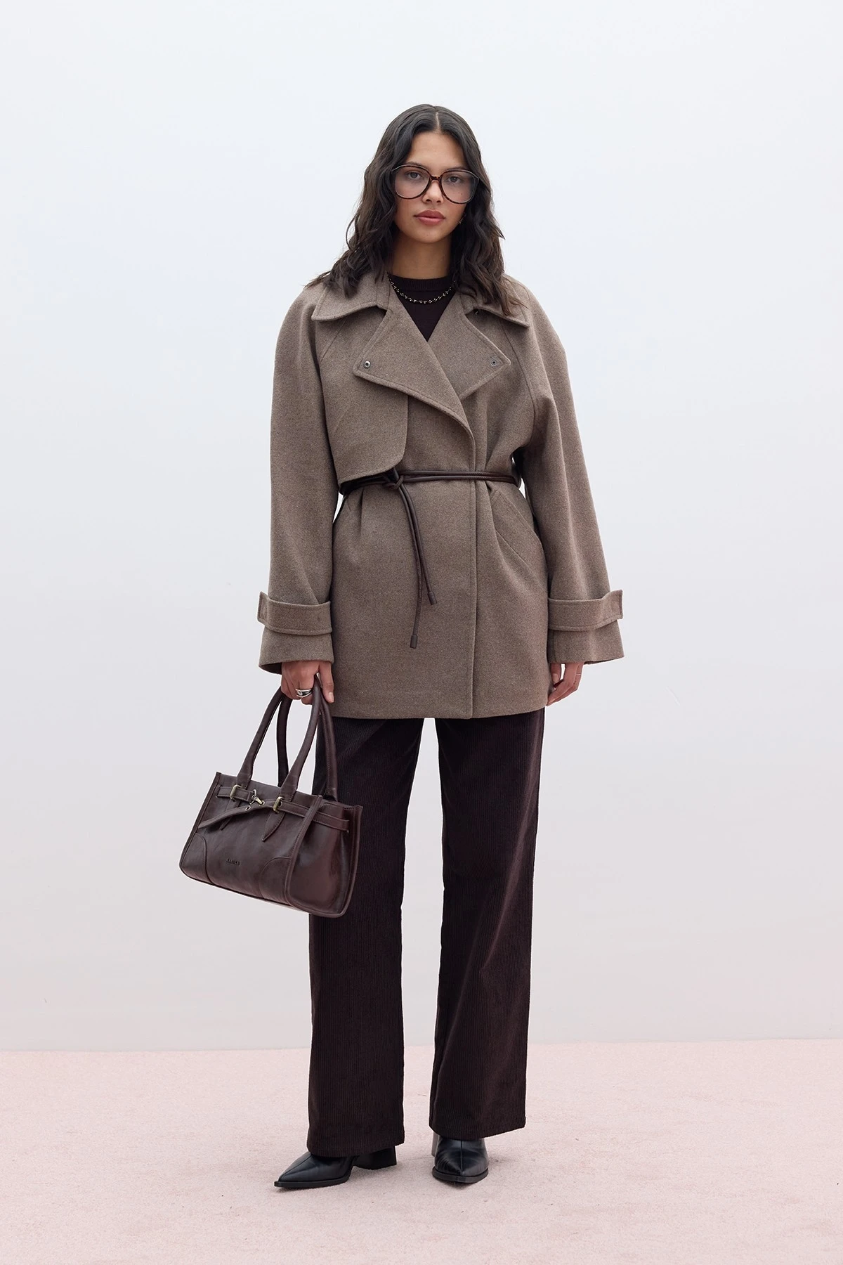 MARI DOUBLE TRENCH COAT MINK MARI DOUBLE TRENCH COAT MINK