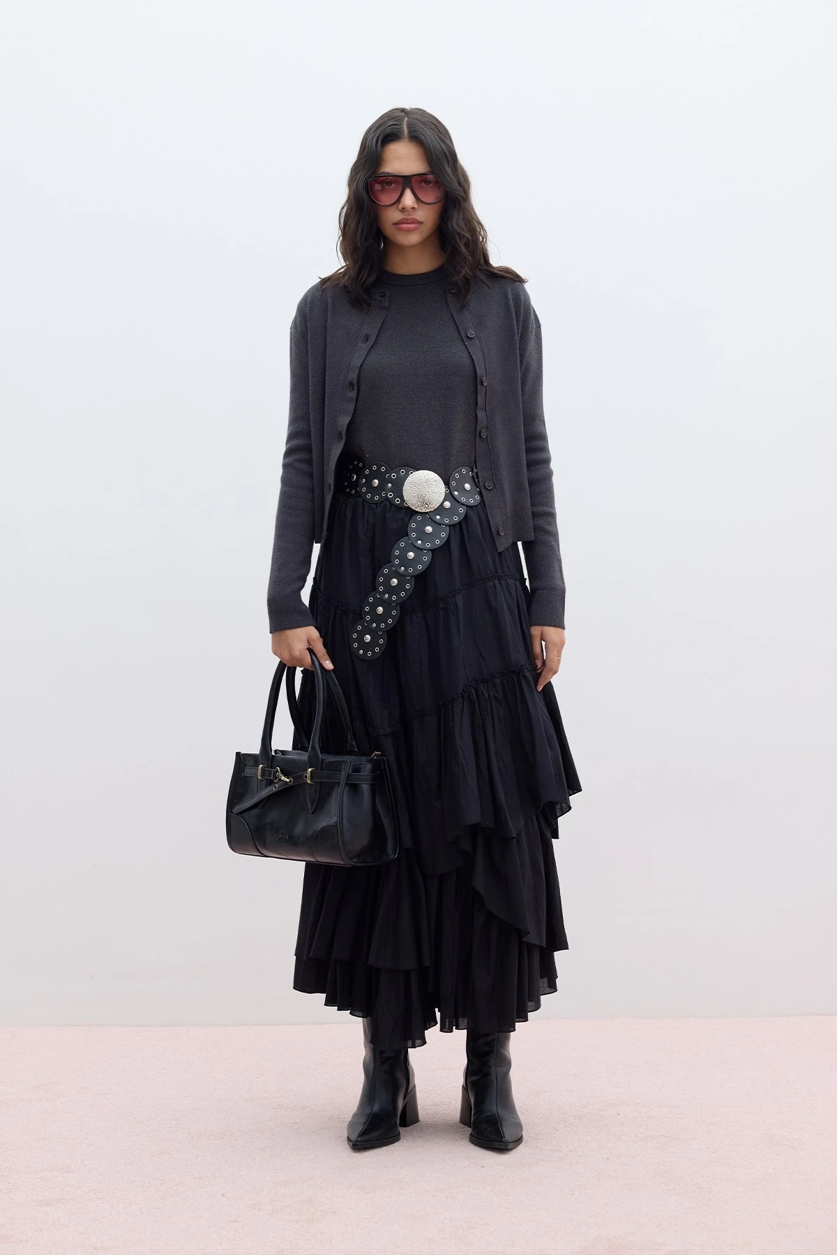 KATLI BOHO VUAL ETEK SİYAH KATLI BOHO VUAL ETEK SİYAH