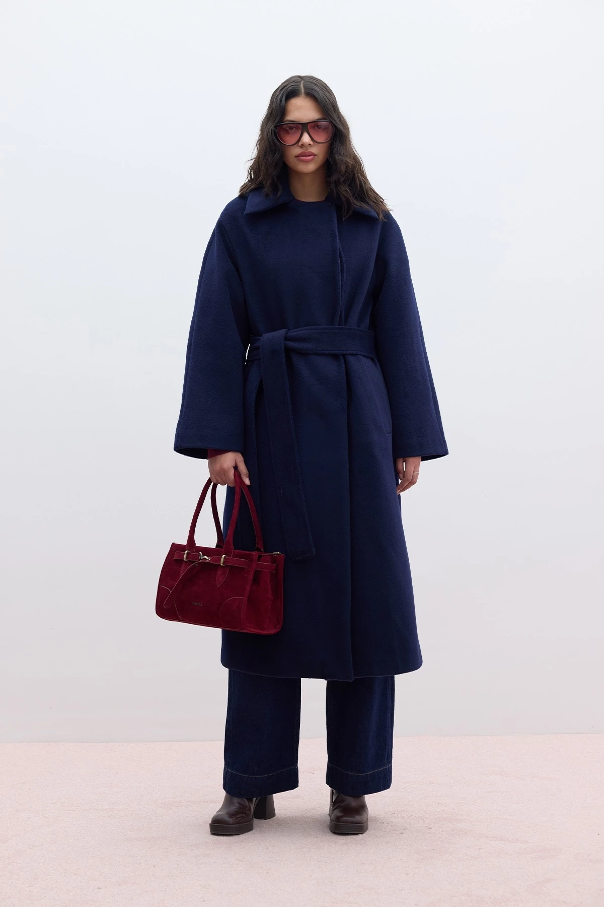 FLAT CLOSURE CACHET COAT NAVY BLUE FLAT CLOSURE CACHET COAT NAVY BLUE