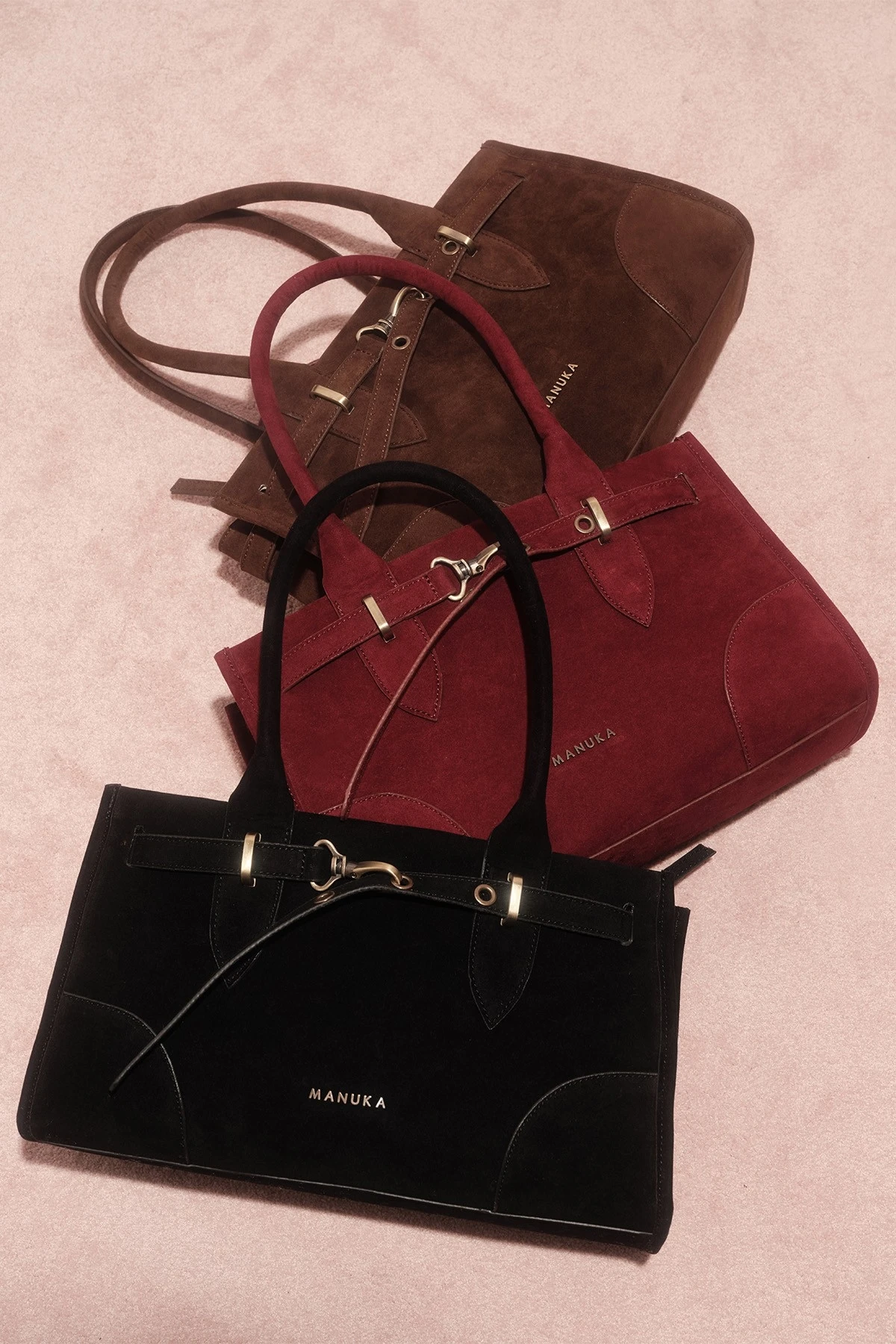 GRACE FAUX SUEDE BELTED BAG BLACK GRACE FAUX SUEDE BELTED BAG BLACK