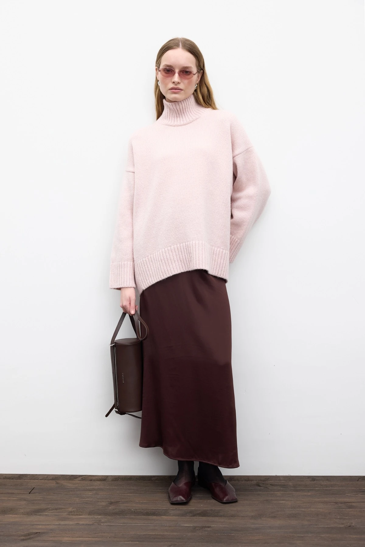 SATEN MİDİ ETEK ACI KAHVE