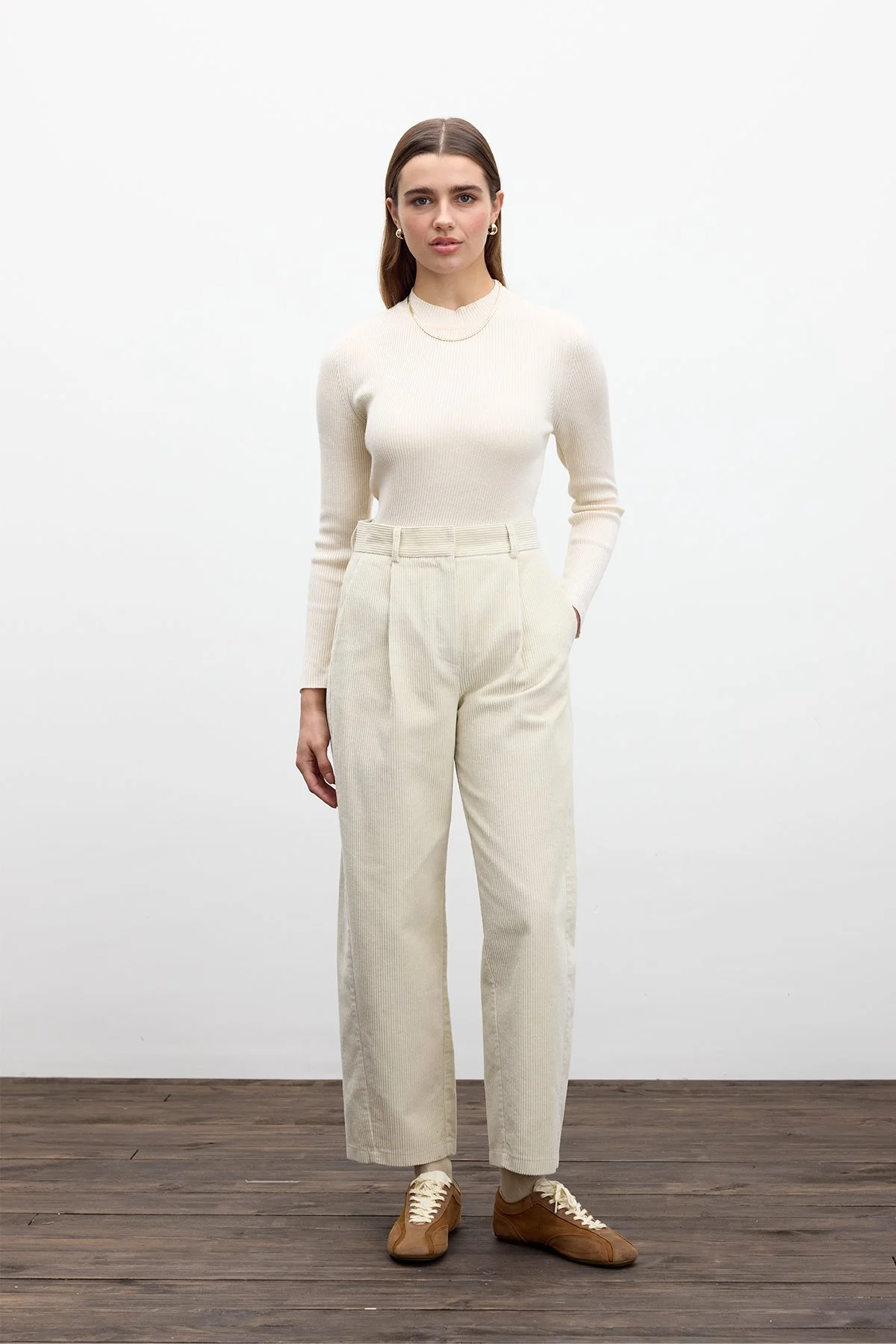 CORDUROY BAGGY TROUSERS VANILLA CORDUROY BAGGY TROUSERS VANILLA