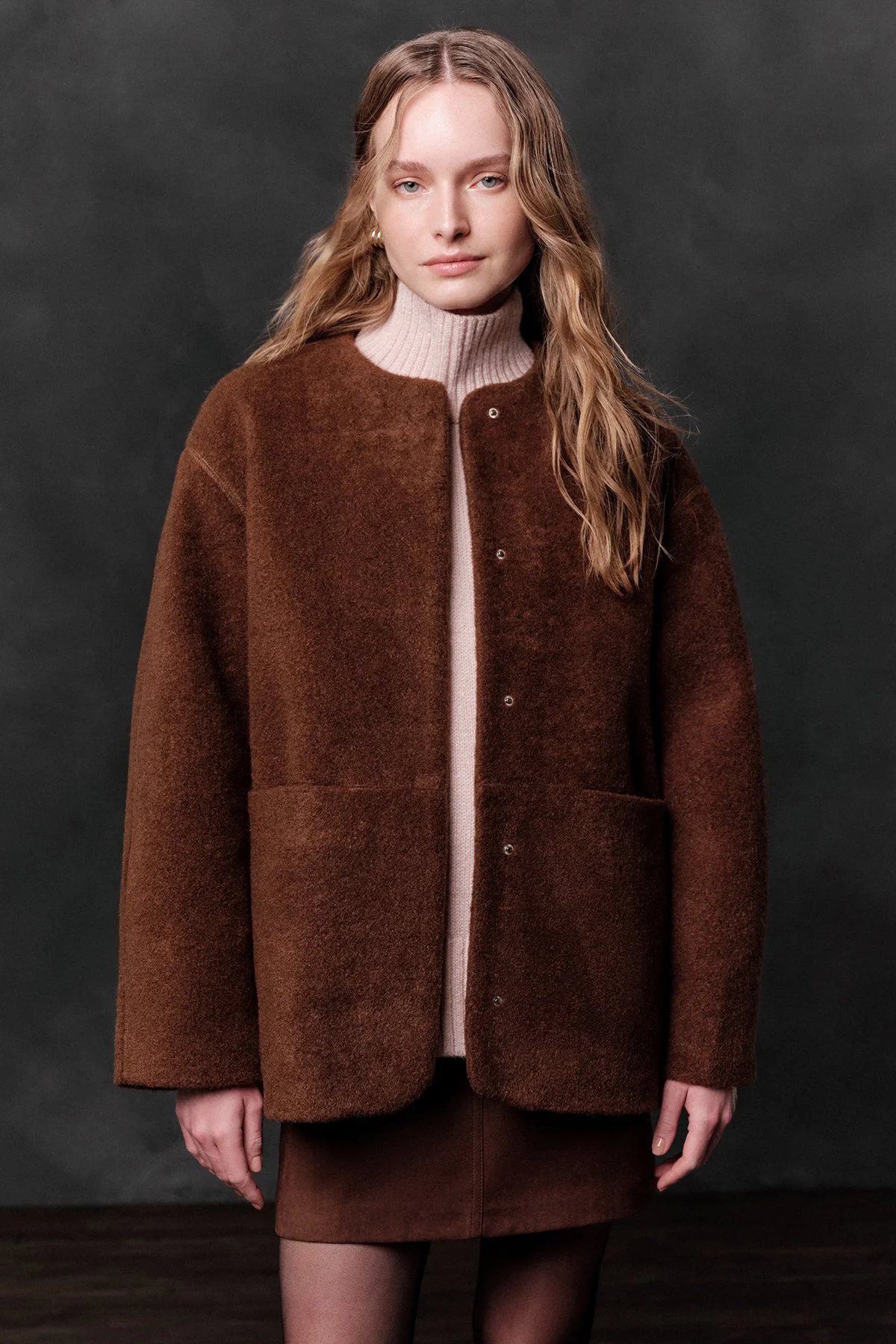 CHOCOLATE CACHET COAT WITH POCKETS CHOCOLATE CACHET COAT WITH POCKETS