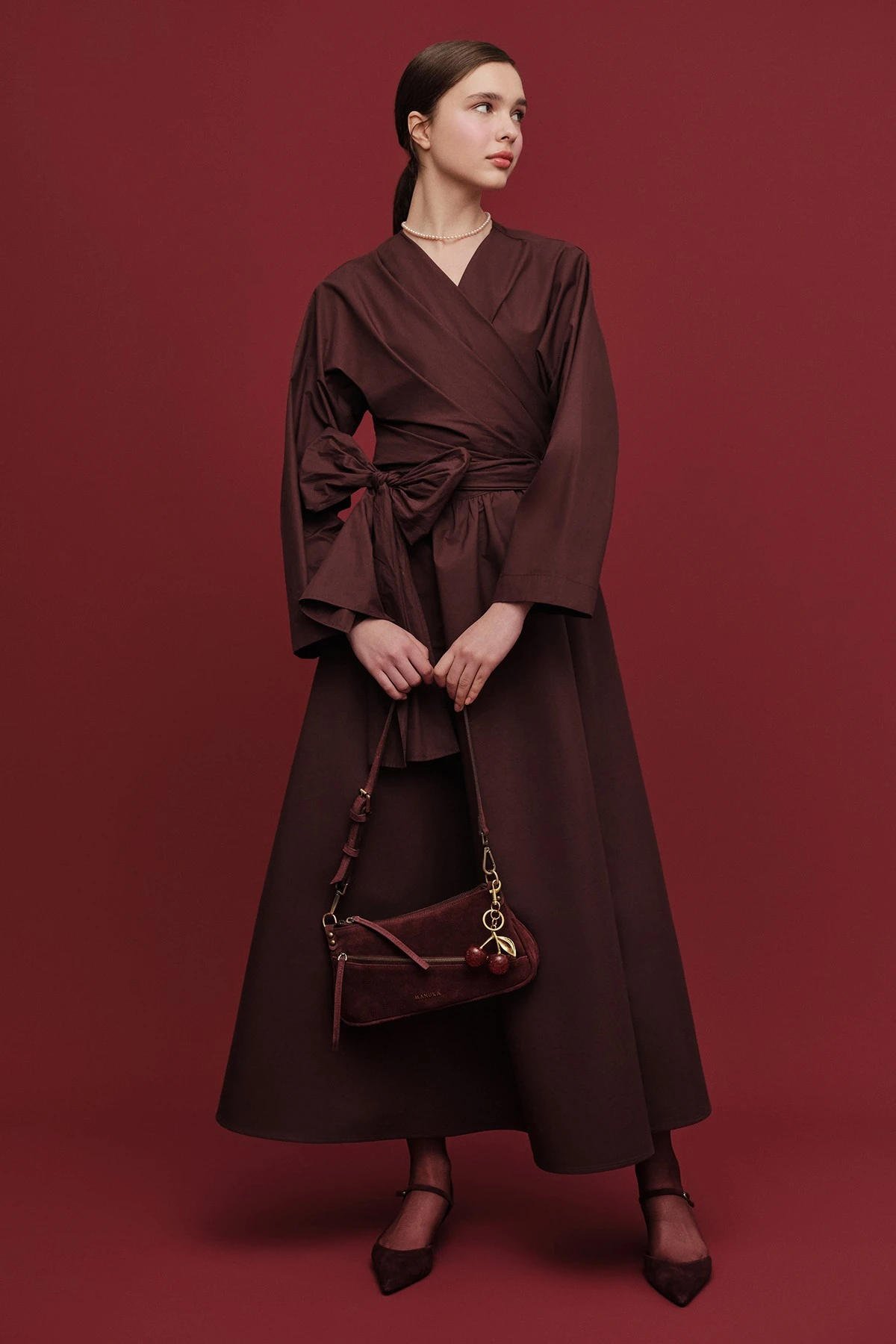 RUFFLED PREMIUM SKIRT BURGUNDY RUFFLED PREMIUM SKIRT BURGUNDY