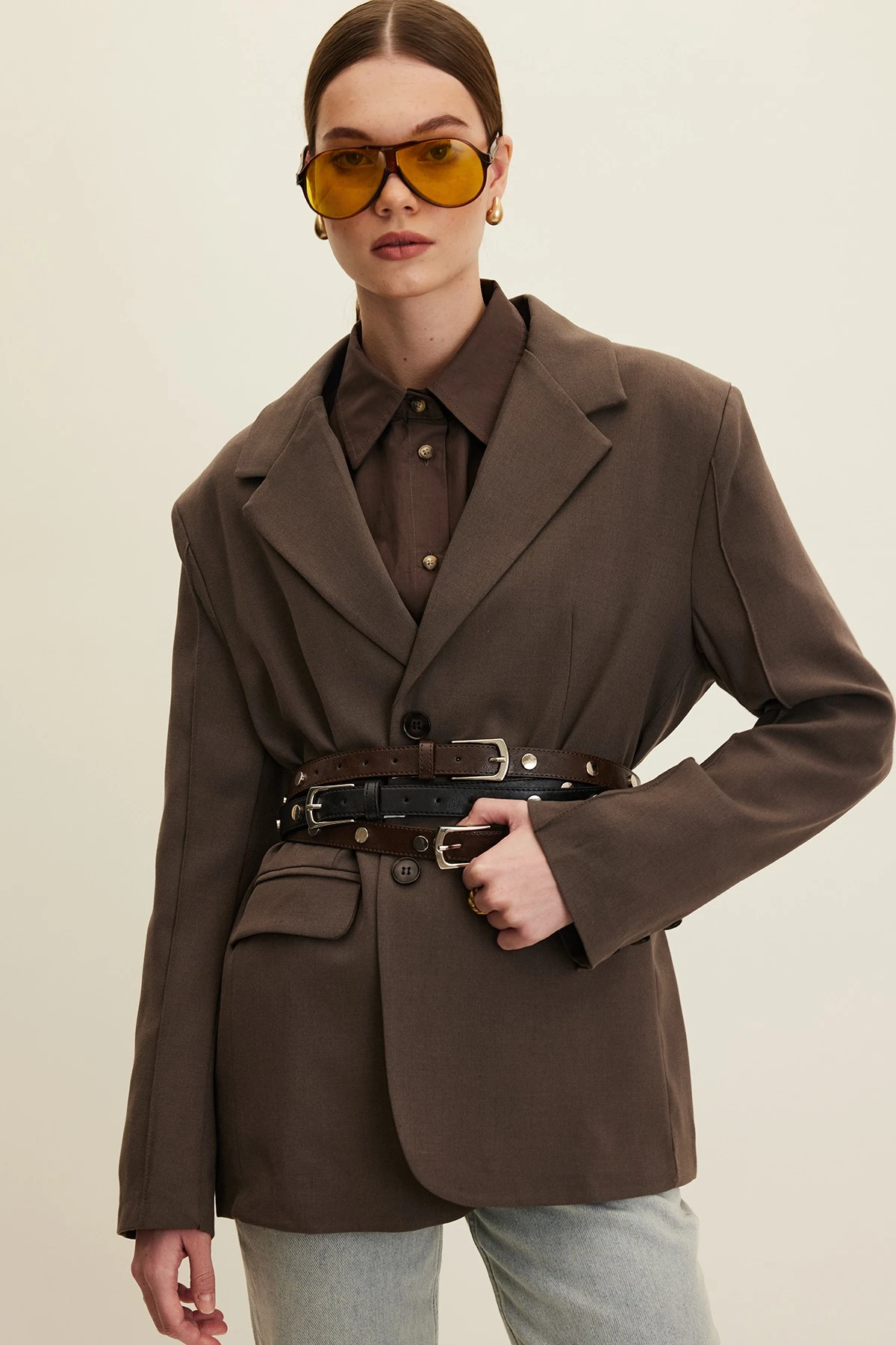 METAL STAPLED BELT BLACK