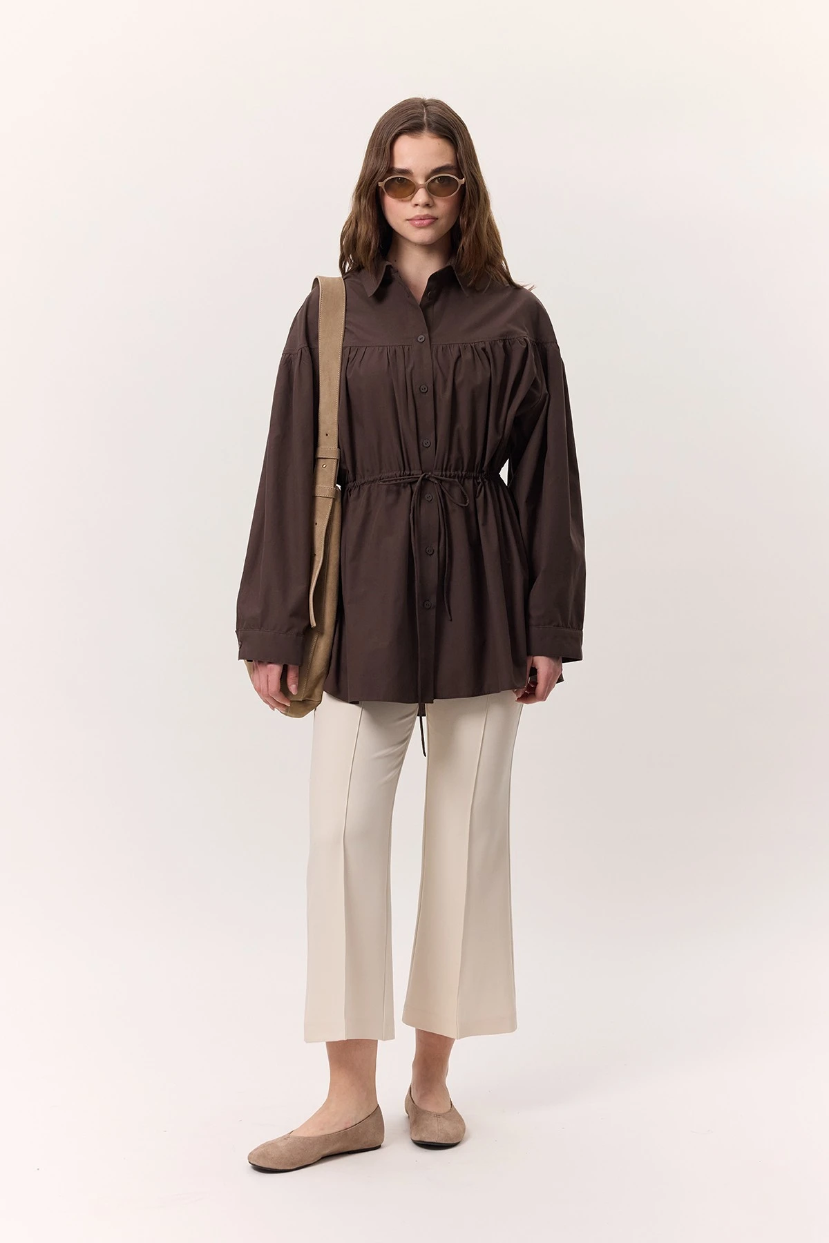 DRESSING DETAIL TUNIC BROWN