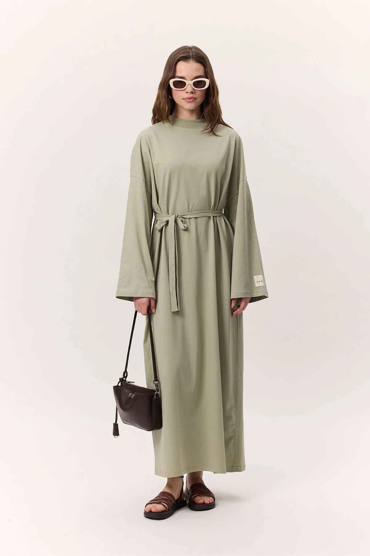 OVERSIZE LONG COMFORTABLE DRESS ALMOND OVERSIZE LONG COMFORTABLE DRESS ALMOND