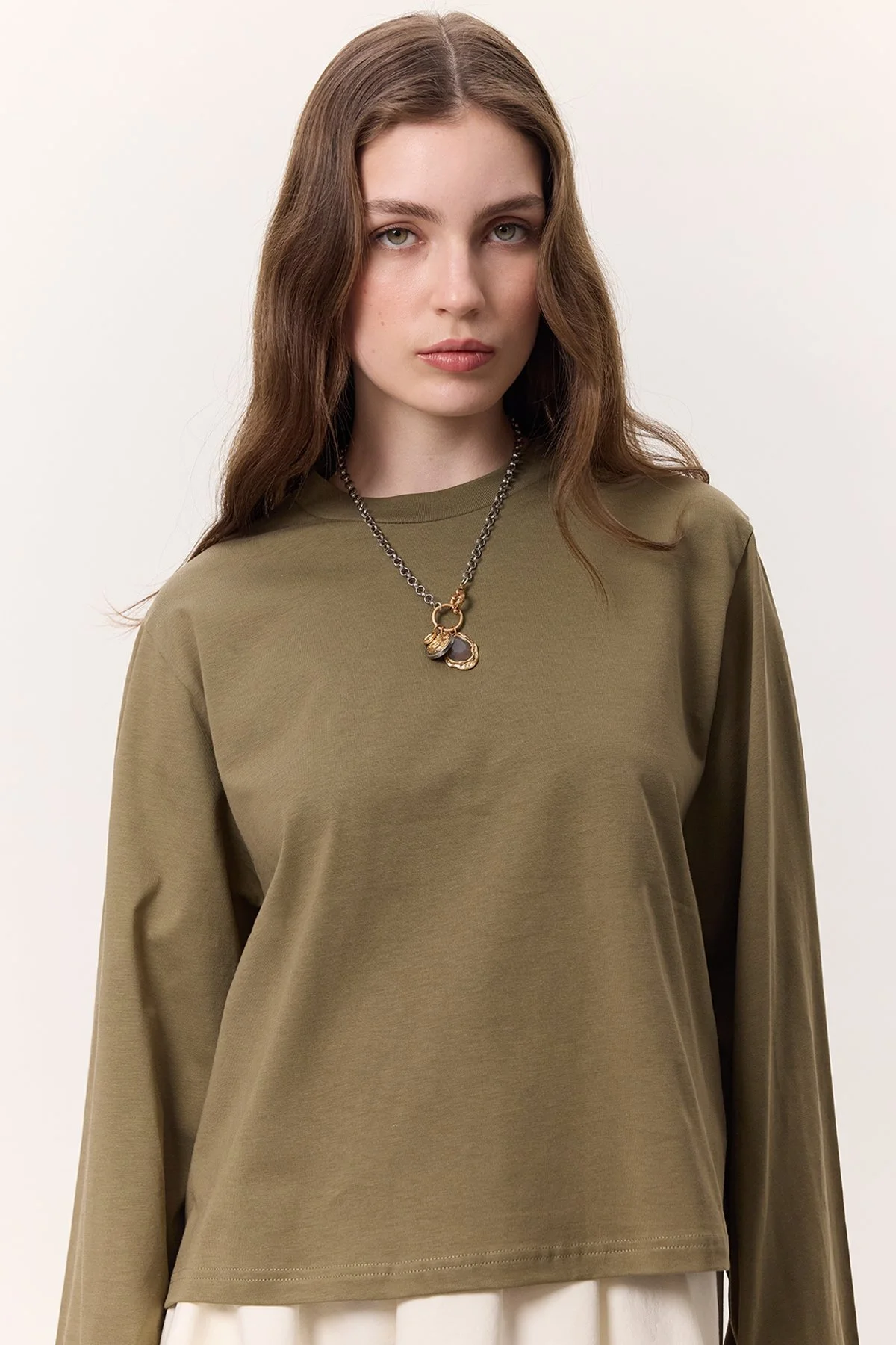 UZUN KOLLU KISA TSHIRT HAKİ