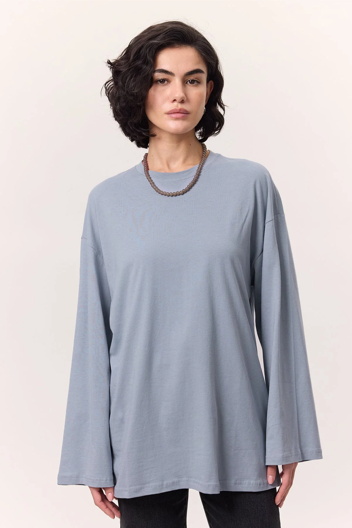 WIDE SLEEVE OVERSIZE TSHIRT BLUE WIDE SLEEVE OVERSIZE TSHIRT BLUE