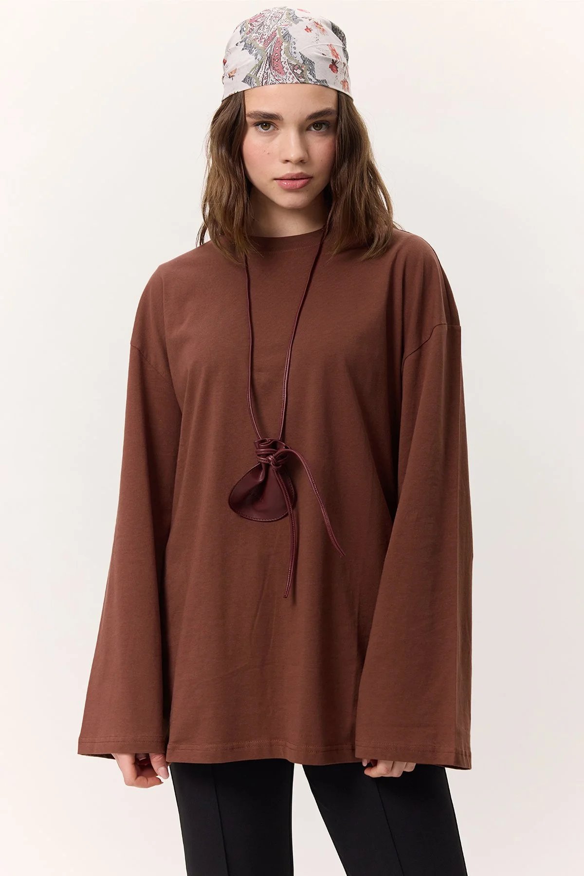 WIDE SLEEVE OVERSIZED T-SHIRT BARK WIDE SLEEVE OVERSIZED T-SHIRT BARK