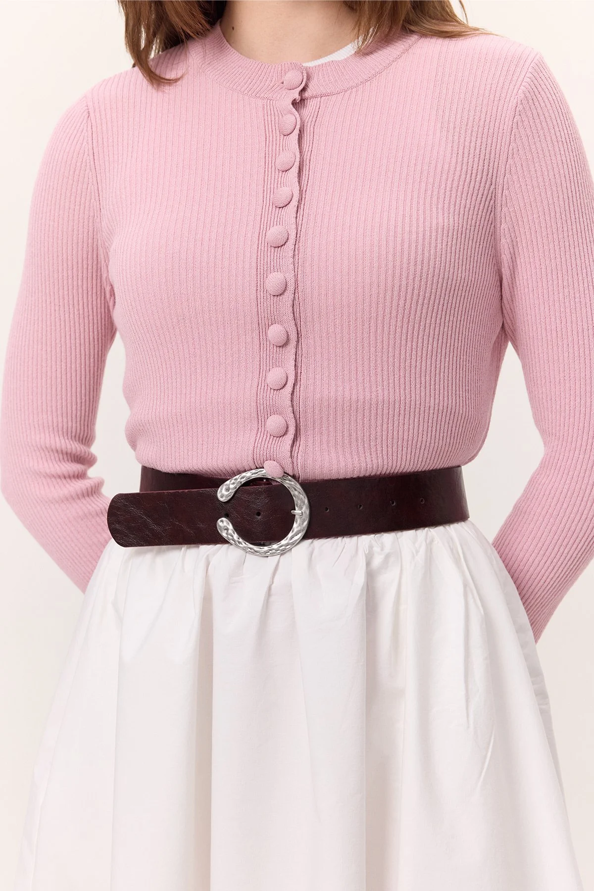 FORGED BUCKLE LEATHER BELT BURGUNDY | Manuka FORGED BUCKLE LEATHER BELT BURGUNDY | Manuka