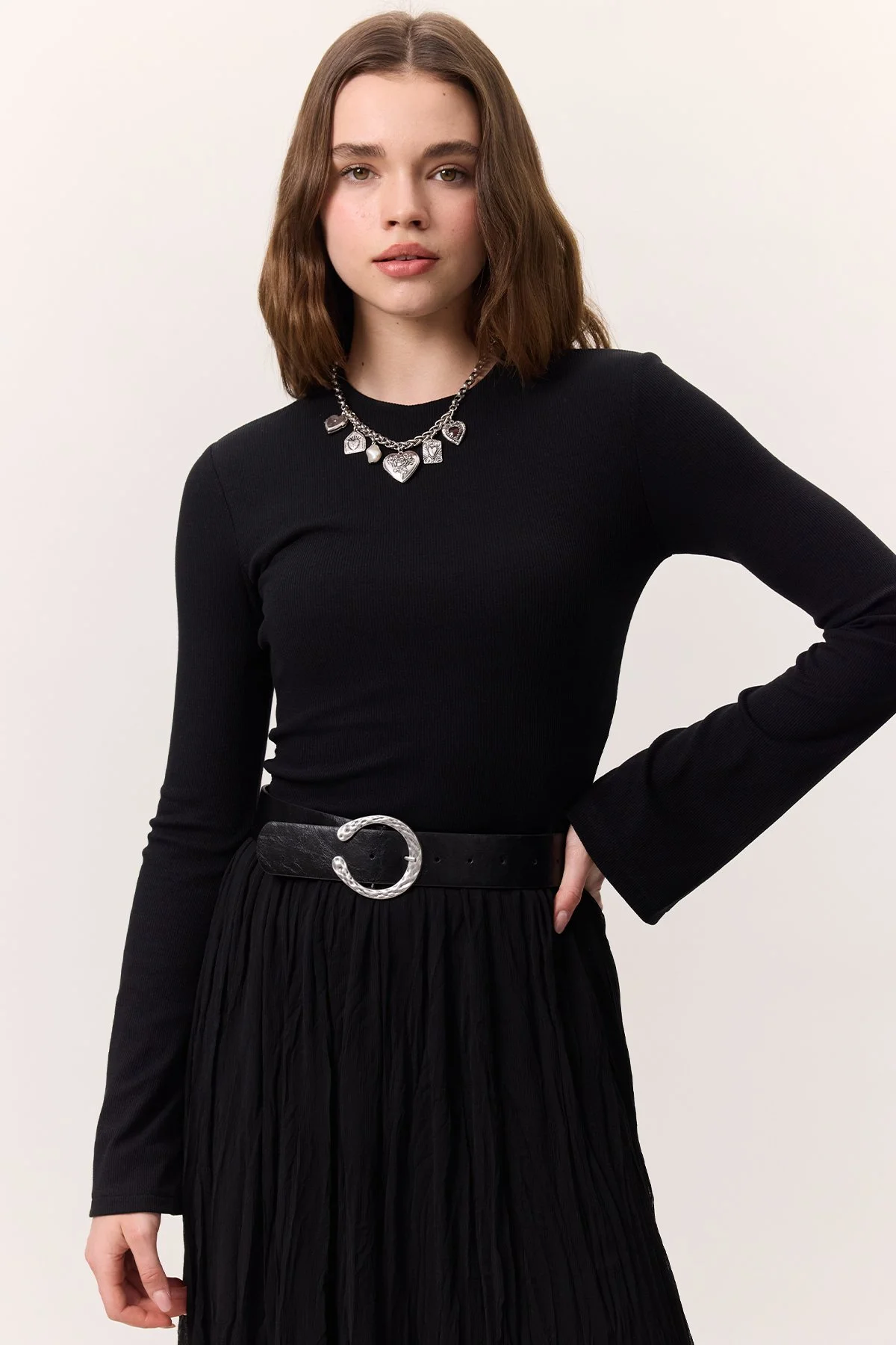 FORGED BUCKLE LEATHER BELT BLACK | Manuka FORGED BUCKLE LEATHER BELT BLACK | Manuka