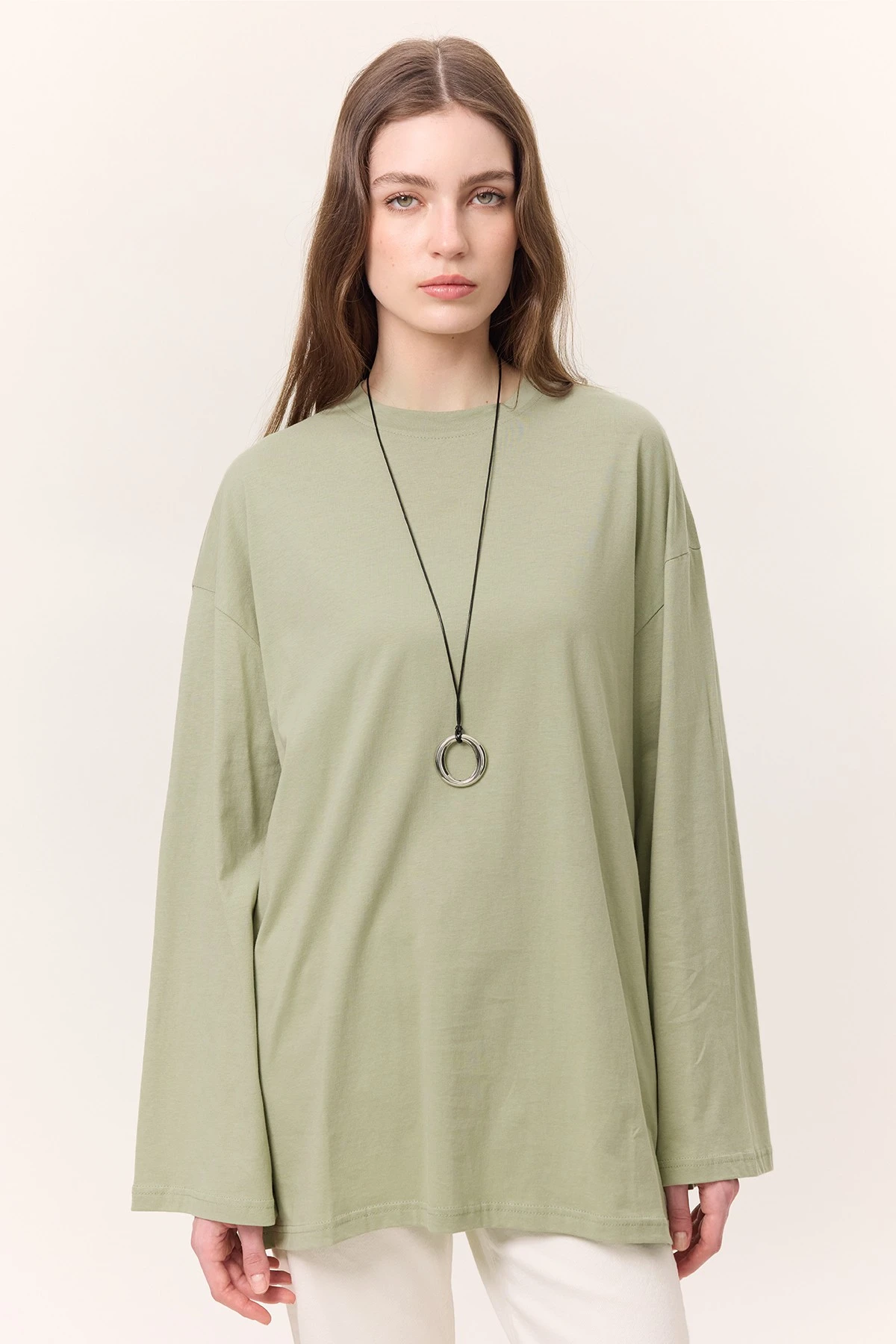 WIDE SLEEVE OVERSIZED T-SHIRT PISTACHIO GREEN WIDE SLEEVE OVERSIZED T-SHIRT PISTACHIO GREEN