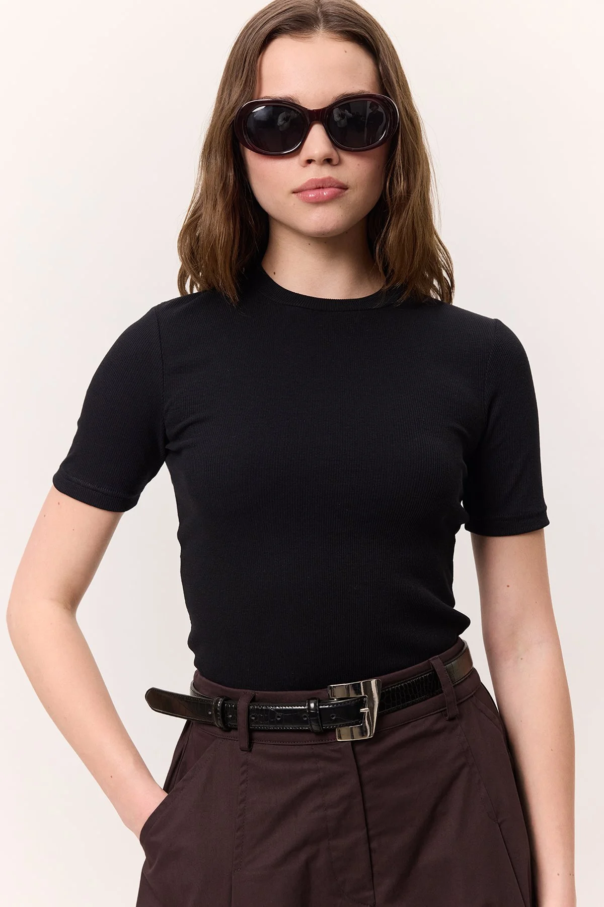 KISA KOLLU RIBANA BODY SİYAH