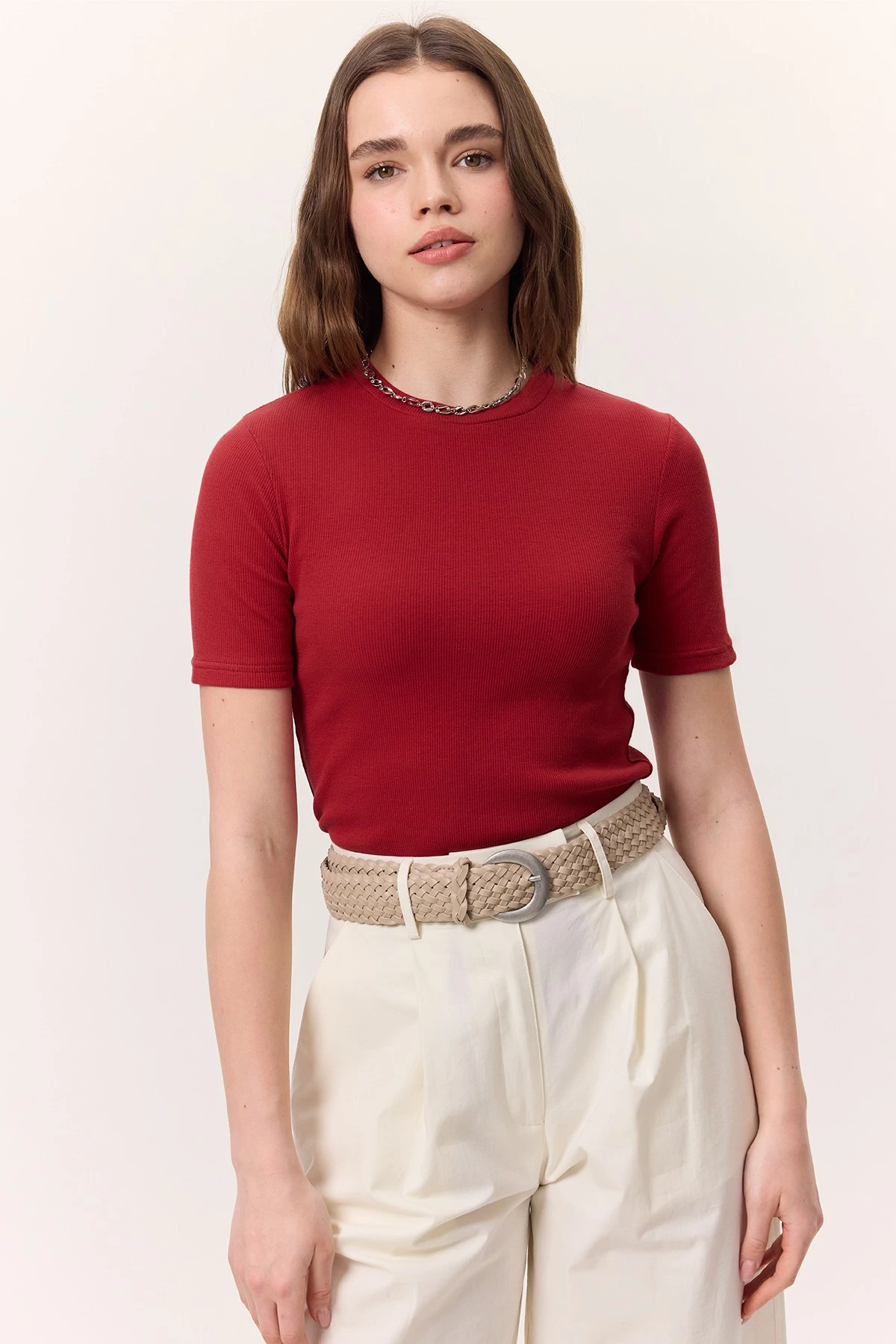 KISA KOLLU RIBANA BODY KIRMIZI