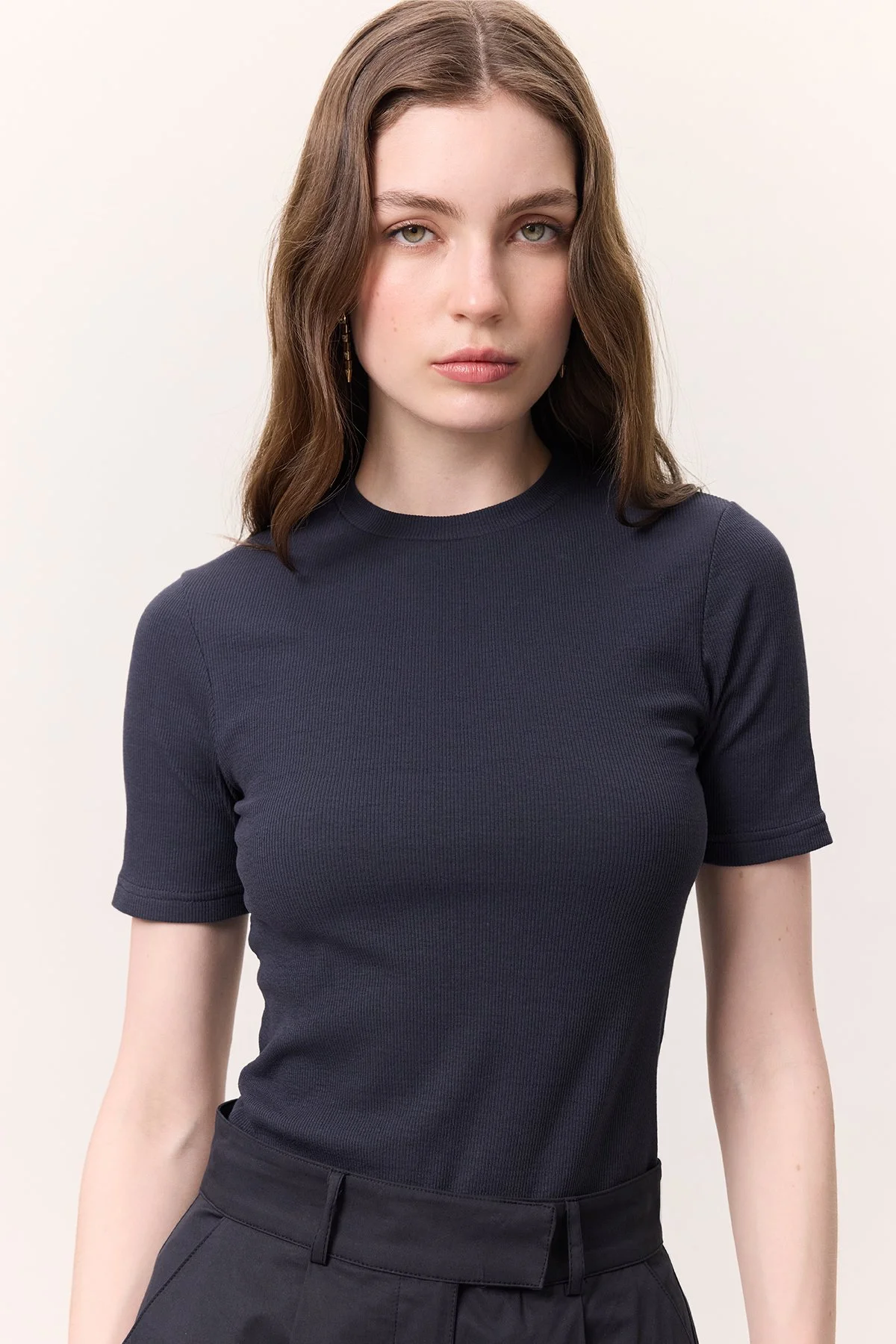 KISA KOLLU RIBANA BODY LACİVERT