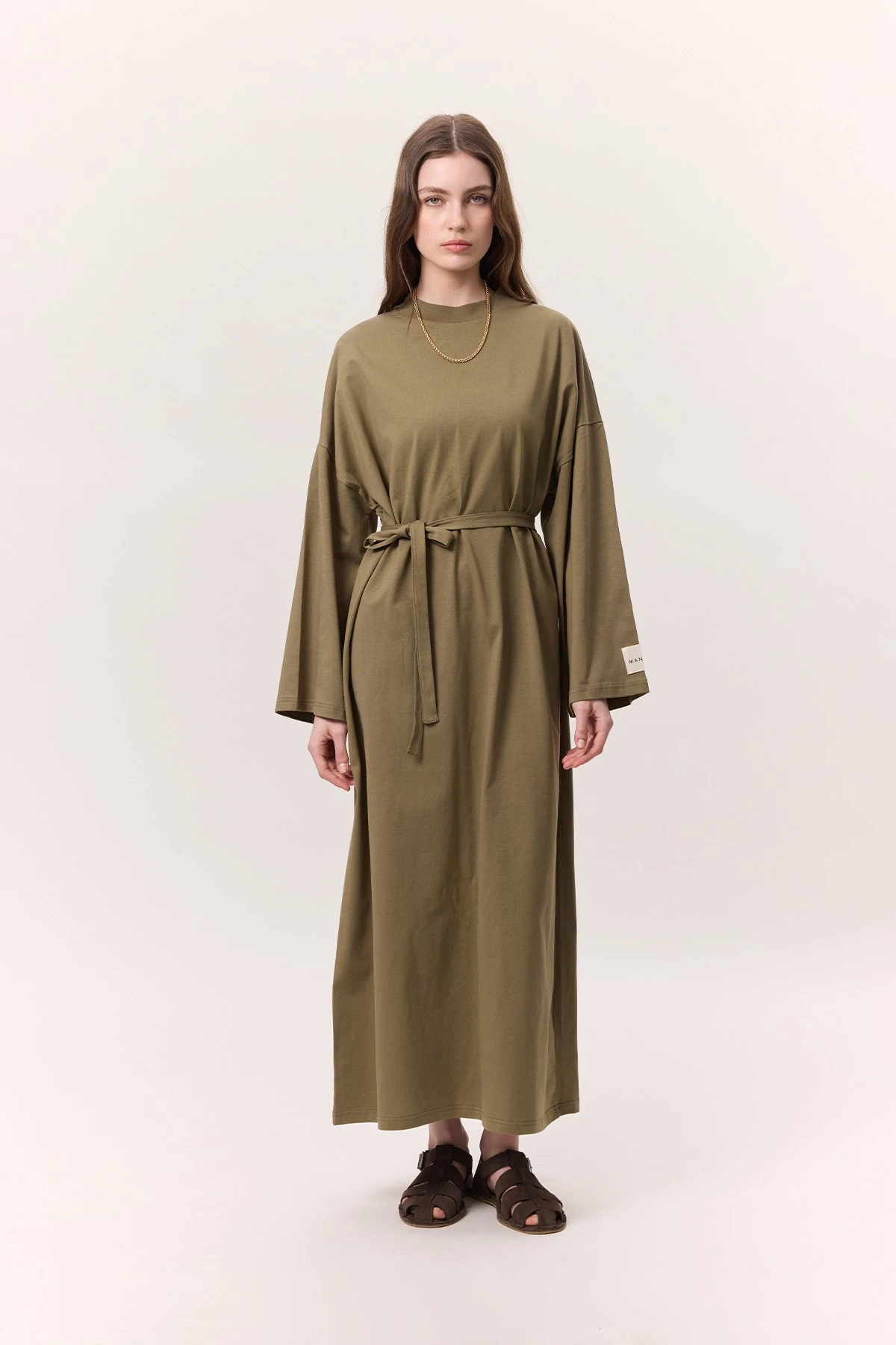 OVERSIZE LONG COMFORTABLE DRESS KHAKI OVERSIZE LONG COMFORTABLE DRESS KHAKI