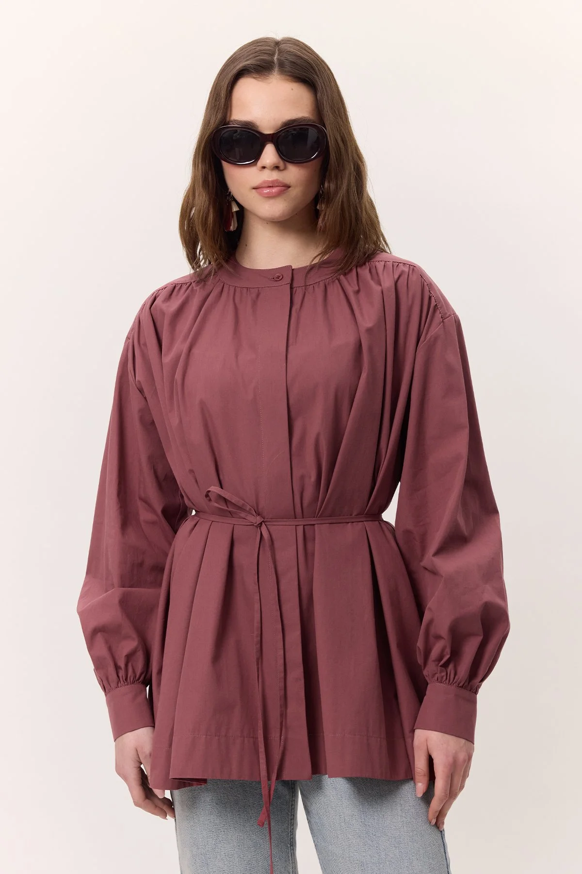 SHIRT DETAIL WIDE SHIRT ROSE