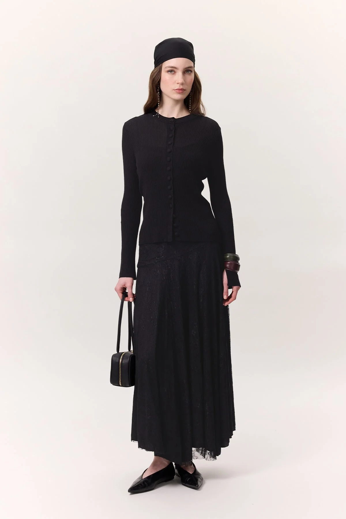 DANTELLİ GENİŞ ETEK SİYAH